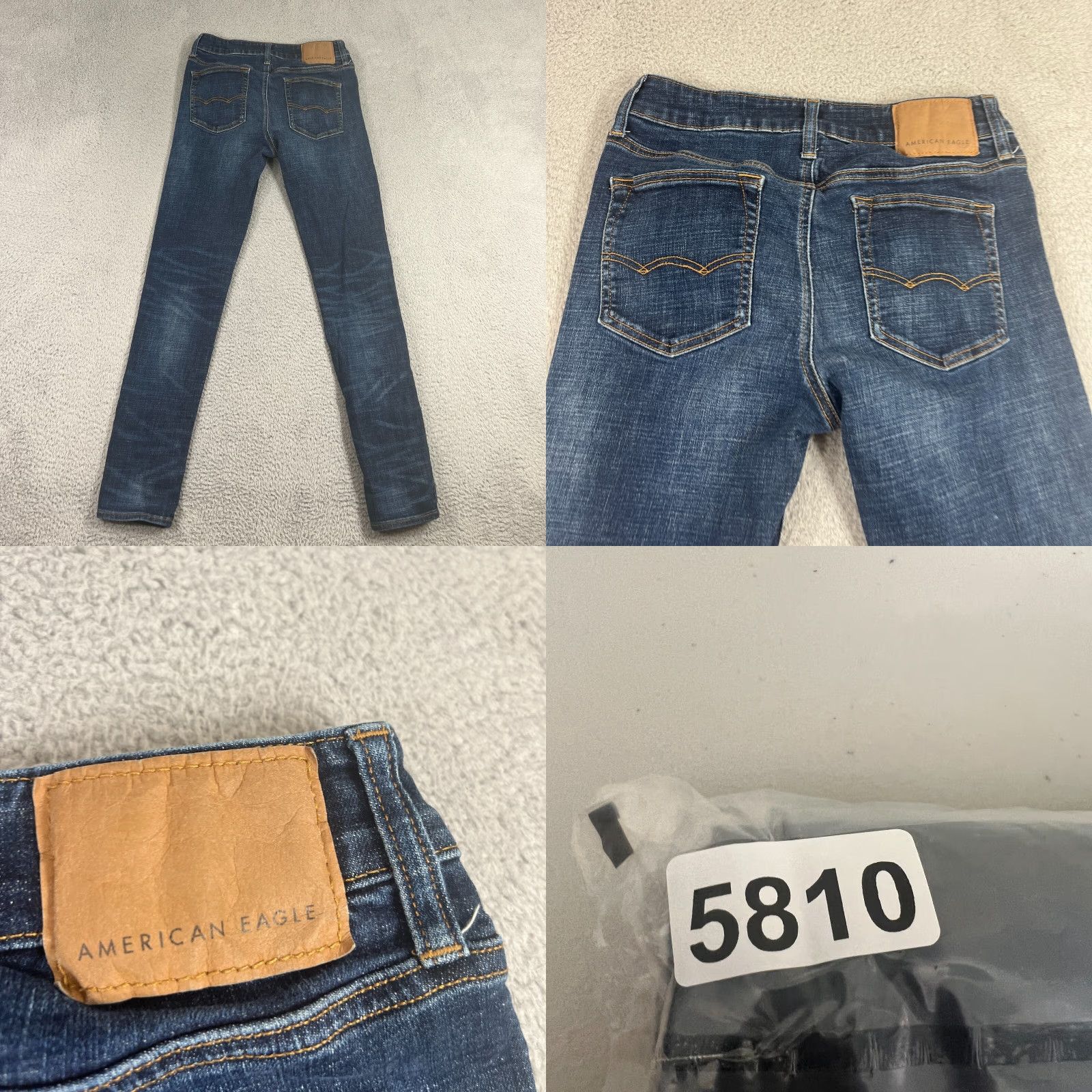 American Eagle Outfitters VINTAGE American Eagle Outfitters Mens Jeans Skinny 29x32 Dark Blue Stretch Distressed Whiskered Modern Size US 29 - 8 Thumbnail
