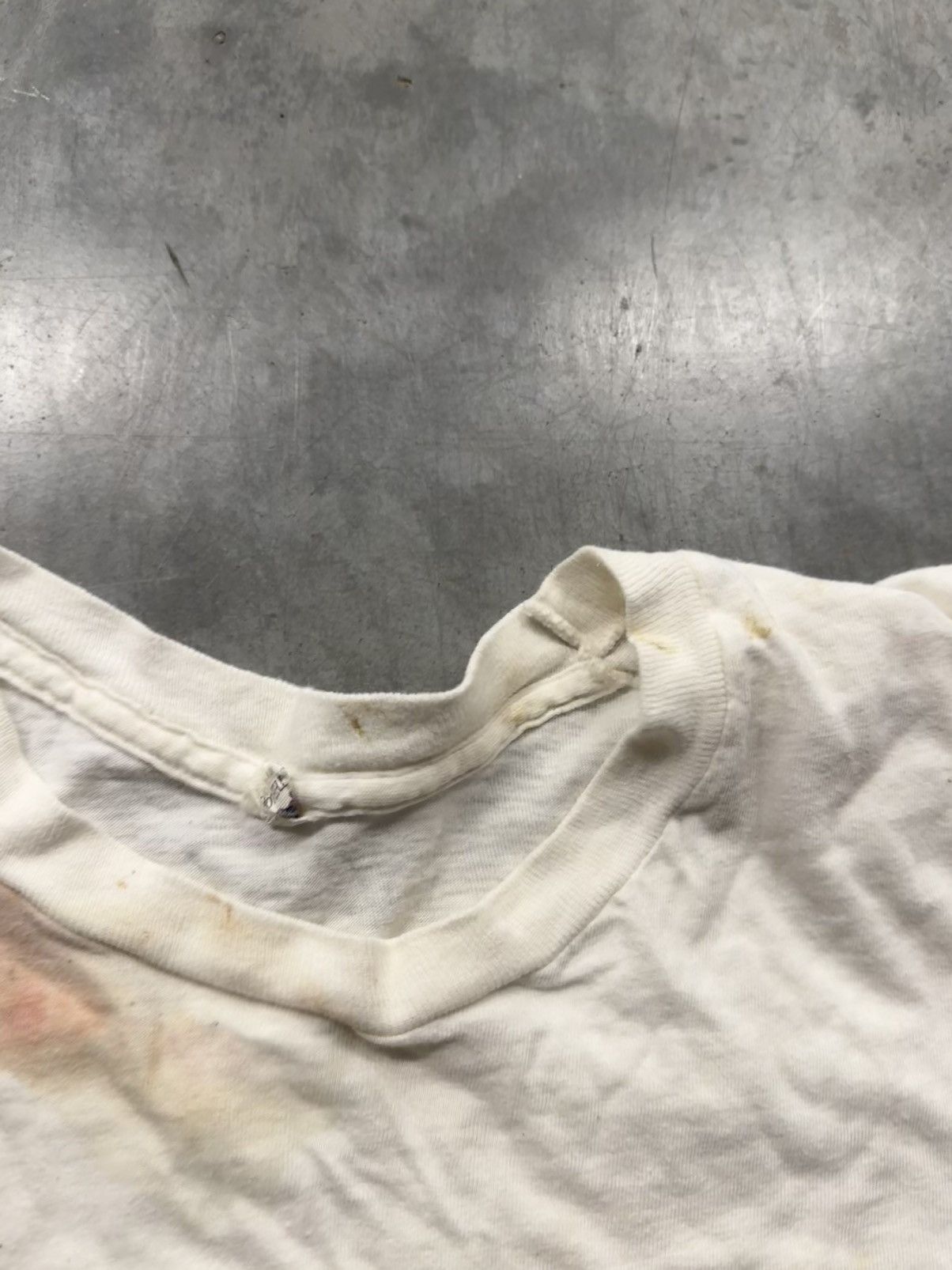 Vintage Vintage 70s Worn White Tee Size US XL / EU 56 / 4 - 3 Thumbnail