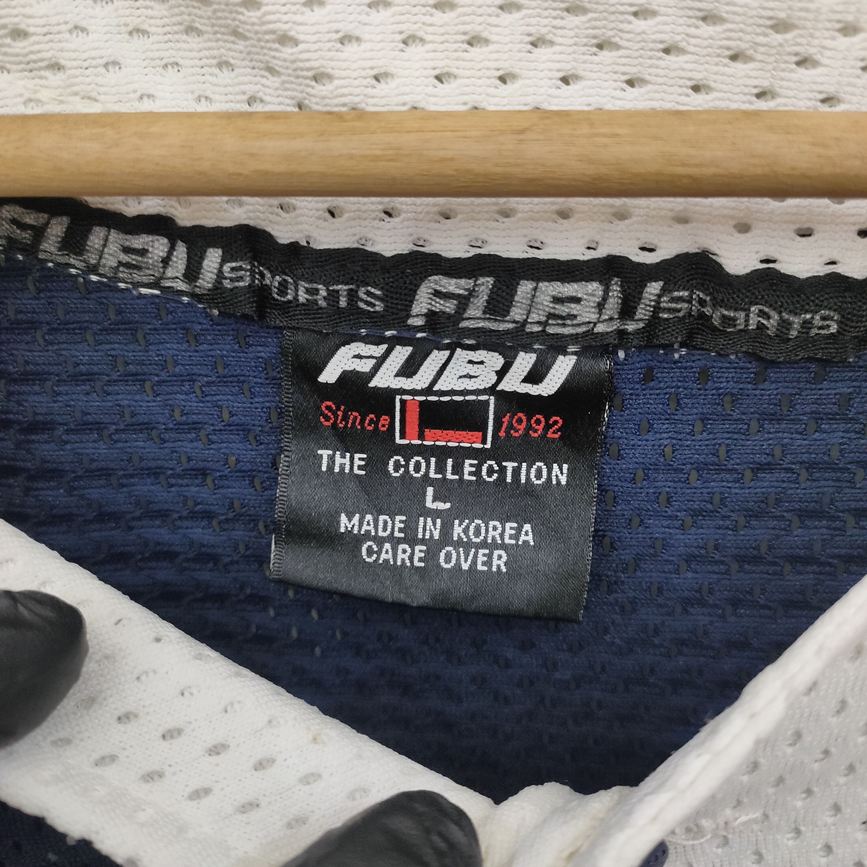 Fubu × Vintage Vintage Fubu Hip Hop Big Logo Jersey Navy Blue White Size US L / EU 52-54 / 3 - 10 Thumbnail