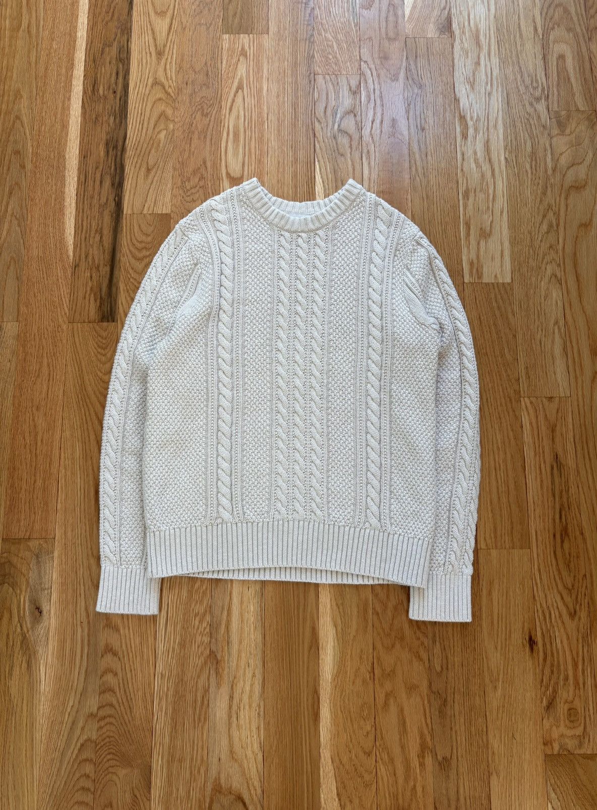 Other Goodfellow & Co White Retro Cable Knit Pullover Sweater M Size M / US 6-8 / IT 42-44 - 1 Thumbnail
