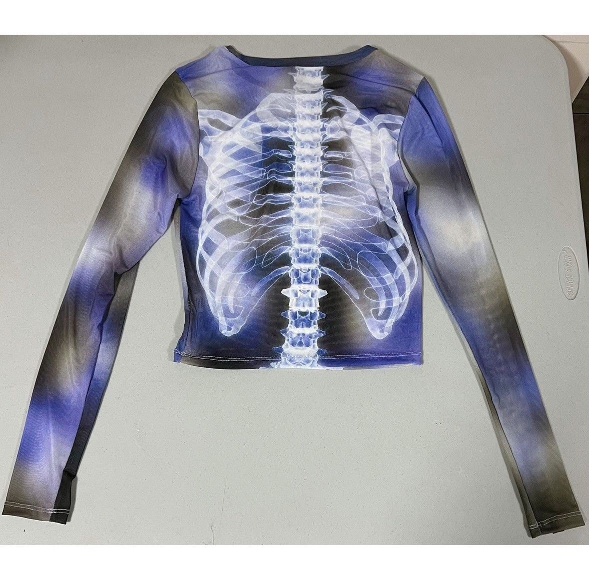 Windsor Smith Blue Skeleton Bones Long Sleeve Shirt Top Blouse Size S 💙✨ Size S / US 4 / IT 40 - 3 Thumbnail
