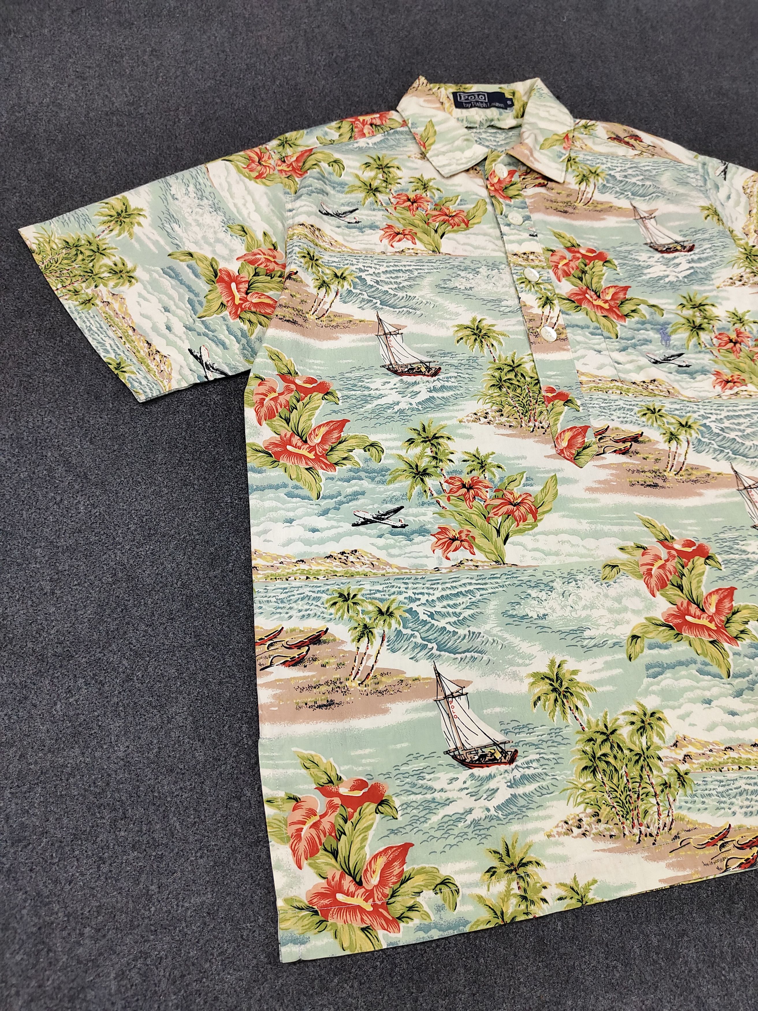 Polo Ralph Lauren 00s Polo Ralph Lauren- Tropical Hawaiian Scenic Shirt Size US S / EU 44-46 / 1 - 5 Thumbnail