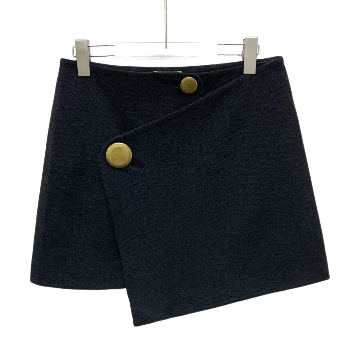 Balenciaga Balenciaga Black Irregular Wool Casual Mini Skirt K26WX Size 26" / US 2 / IT 38 - 1 Thumbnail
