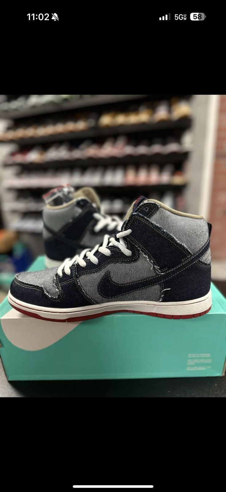Nike Size 11 - Nike Reese Forbes x SB Dunk High Denim (881758-441 Size US 11 / EU 44 - 13 Thumbnail