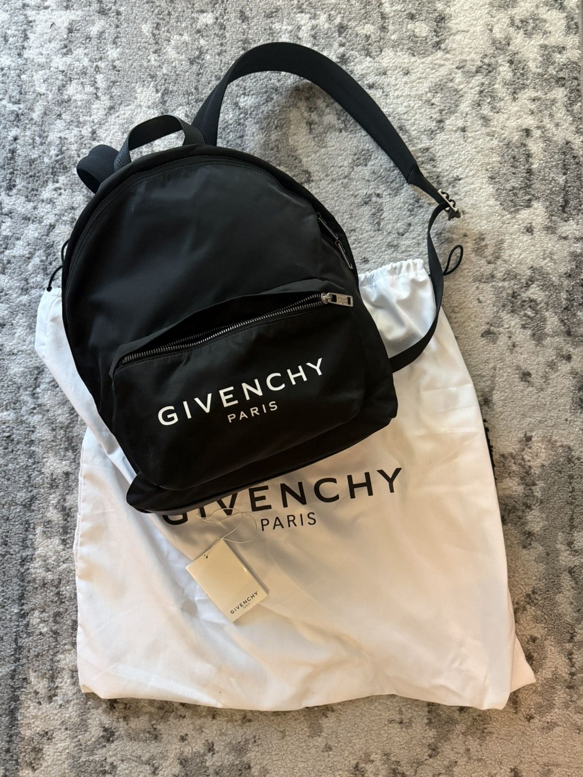 Givenchy Givenchy Paris Nylon Logo Black Backpack Size ONE SIZE - 1 Thumbnail