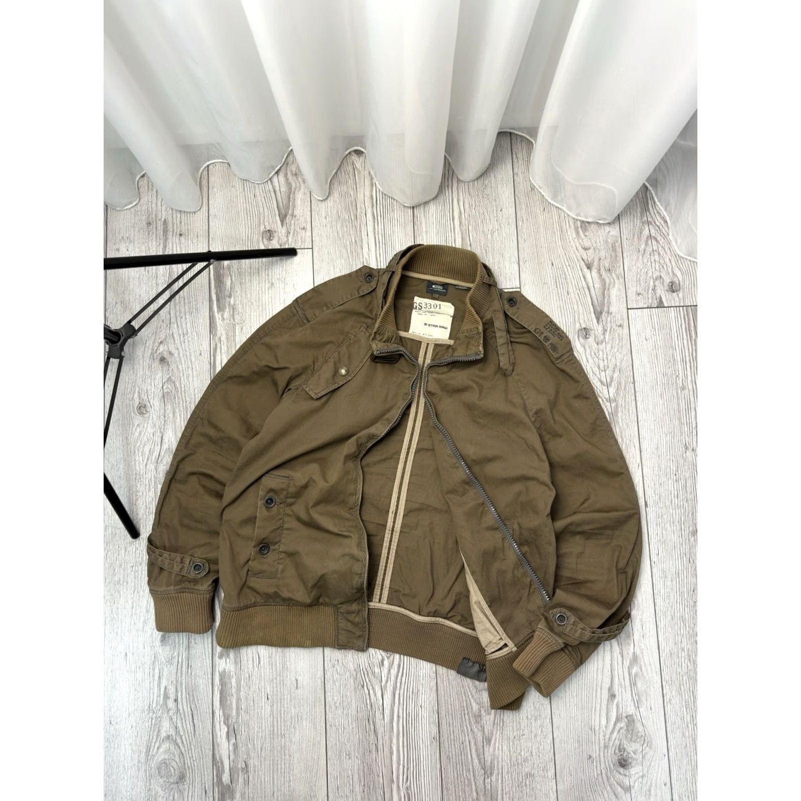 G-Star VINTAGE G-Star Raw Military Jacket Bass XL Brown Men Jacket Military Brown 90s Army Hip Hop Pockets Mens Size US XL / EU 56 / 4 - 2 Thumbnail