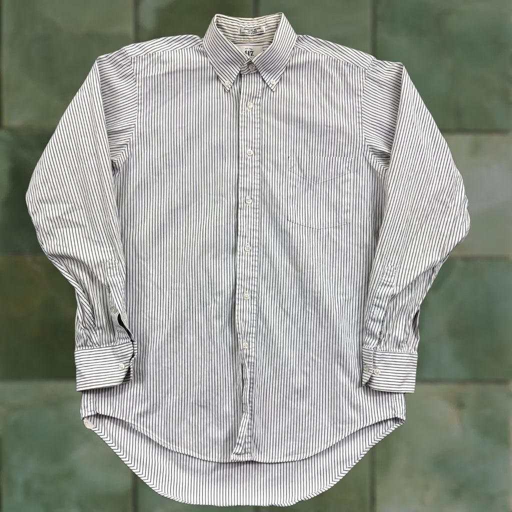 Van Heusen VINTAGE Van Heusen 417 Pinpoint Oxford Shirt Men M Blue Striped Long Sleeve Size US M / EU 48-50 / 2 - 1 Thumbnail