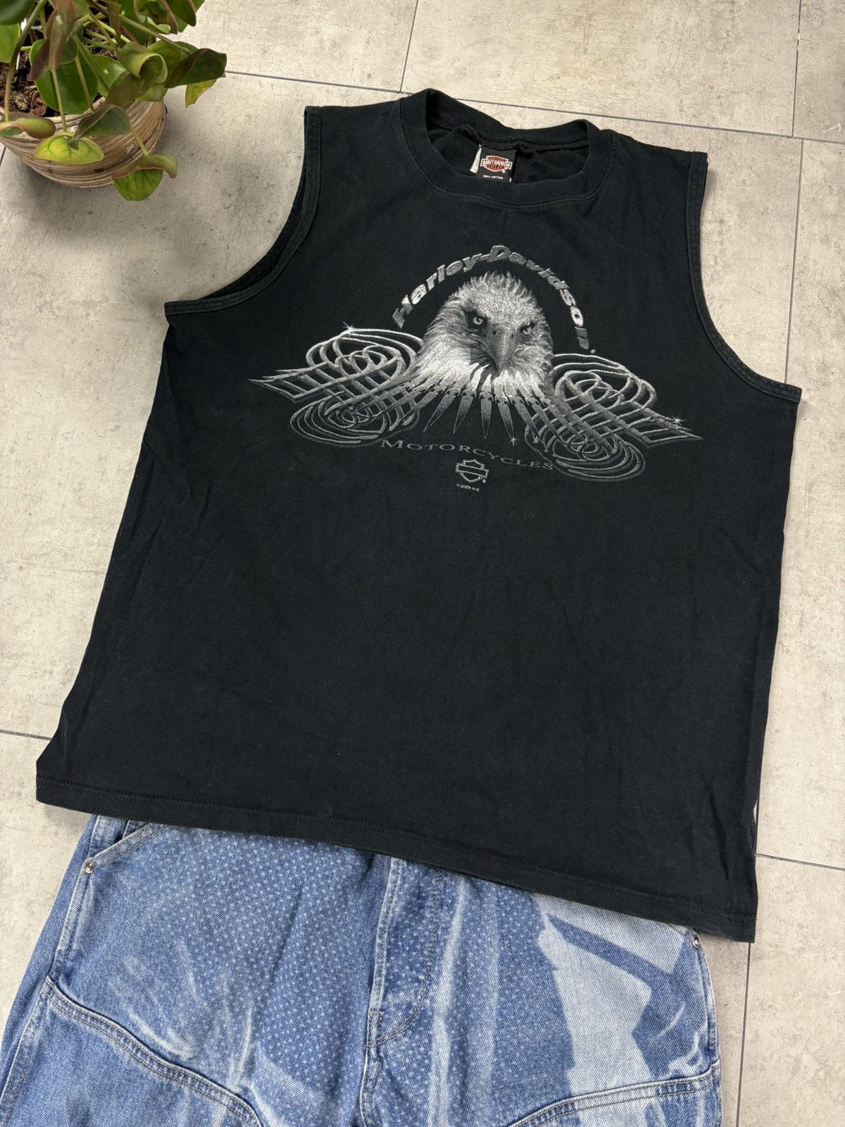 Harley Davidson VNTG Harley-Davidson Eagle Graphic Sleeveless T-Shirt Black Size US L / EU 52-54 / 3 - 3 Thumbnail