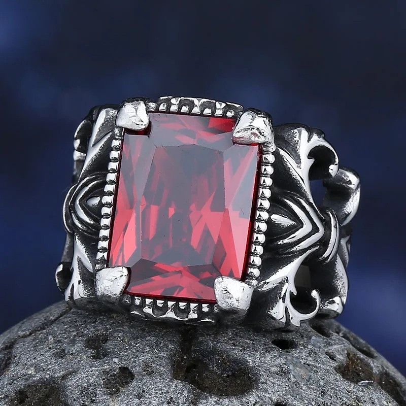 Vintage Classic Red Stone Ring Size ONE SIZE - 2 Thumbnail
