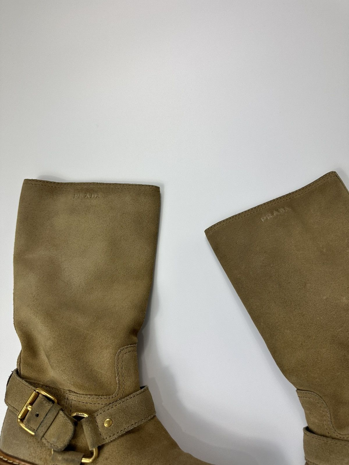 Prada Vintage Prada Suede Leather Boots 6 US Size Beige Size US 6 / IT 36 - 8 Thumbnail
