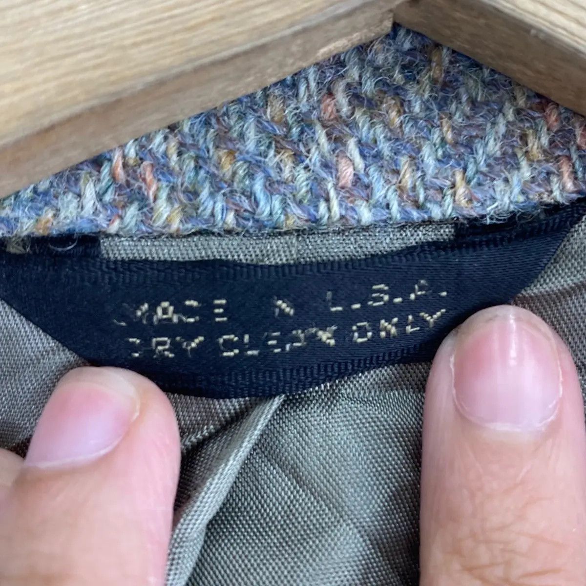 Harris Tweed Vtg HARRIS TWEED Hand Woven Houndstooth Blazer Lawrence Shop Size 40R - 7 Thumbnail