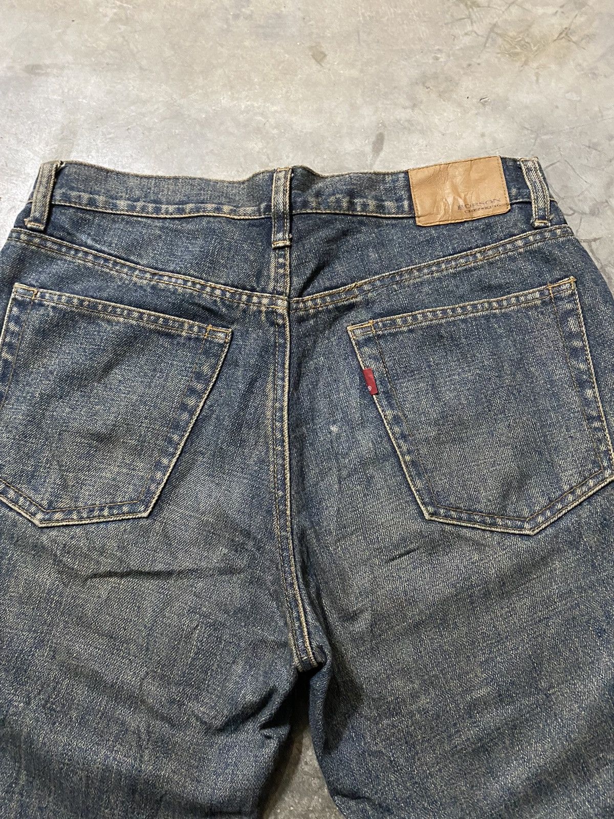 Japanese Brand Flare Jeans Japanese Bobson Mud Rusty Distressed Baggy Jeans Size US 31 - 13 Thumbnail