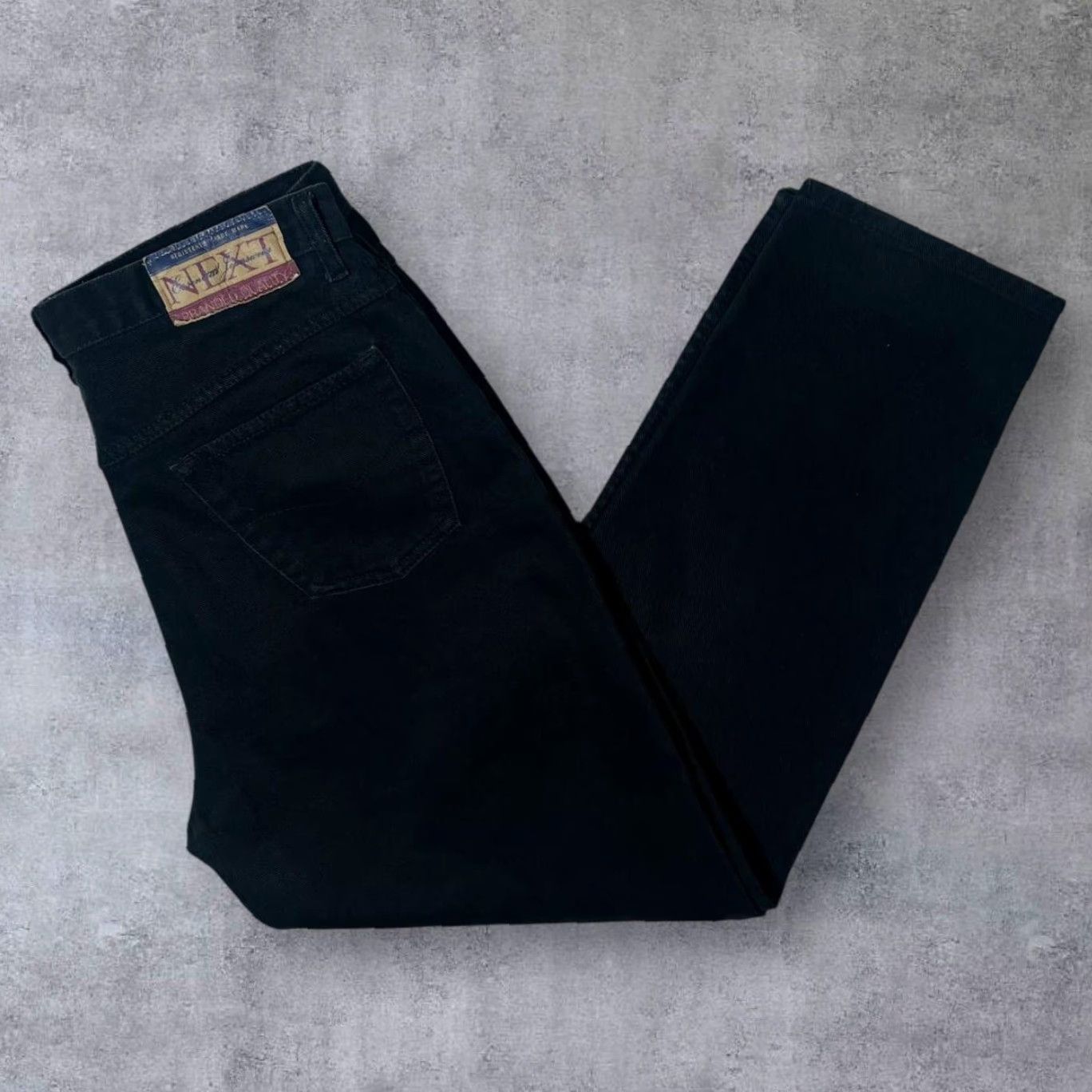NEXT VINTAGE NEXT Black Denim Cotton High Waisted Mom Jeans Womens UK 18 14/16 Jeans Size 36" / US 14 / IT 50 - 2 Thumbnail