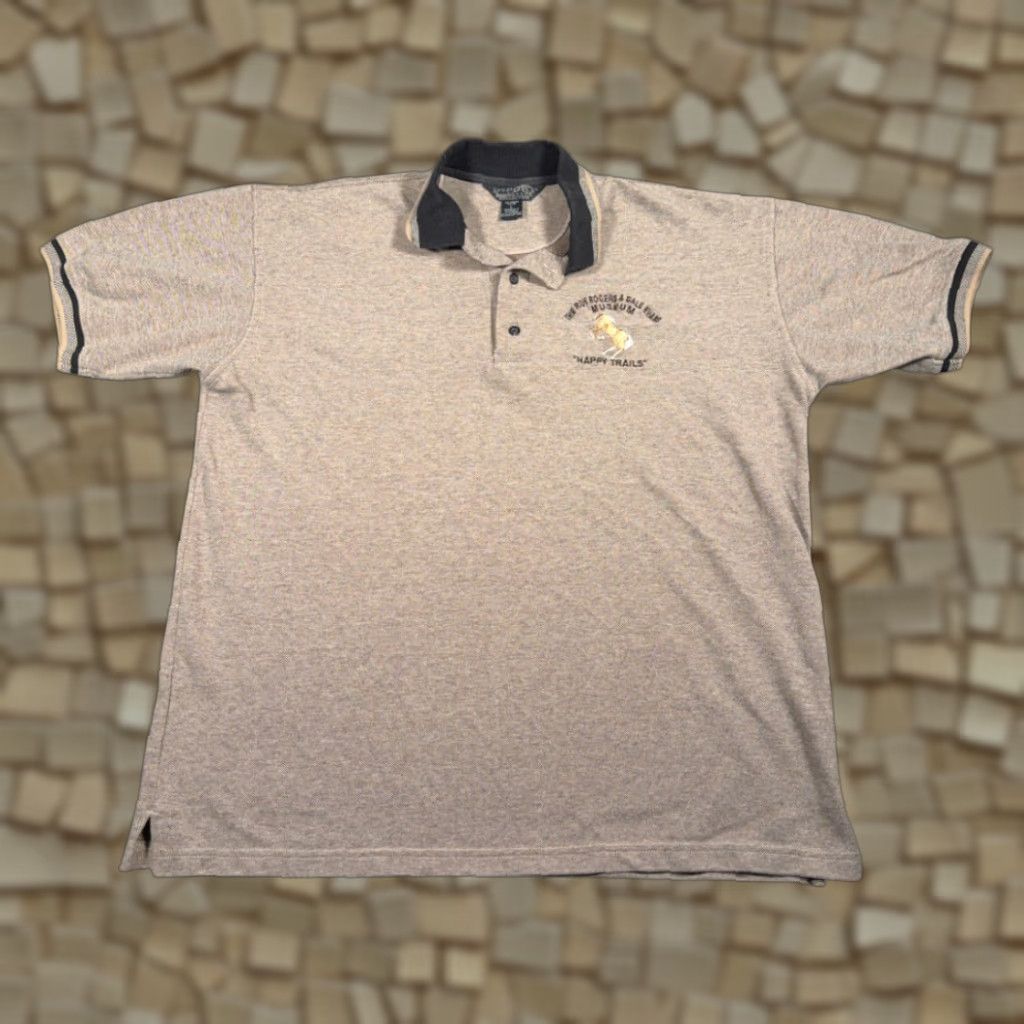 Vintage VINTAGE Roy Rogers Polo Shirt Adult LARGE Brown Diaport Polo Shirt Polo Adult Large Brown Roy Rogers & Dale Evans Museum Cowboy 90s Mens Size US L / EU 52-54 / 3 - 1 Thumbnail