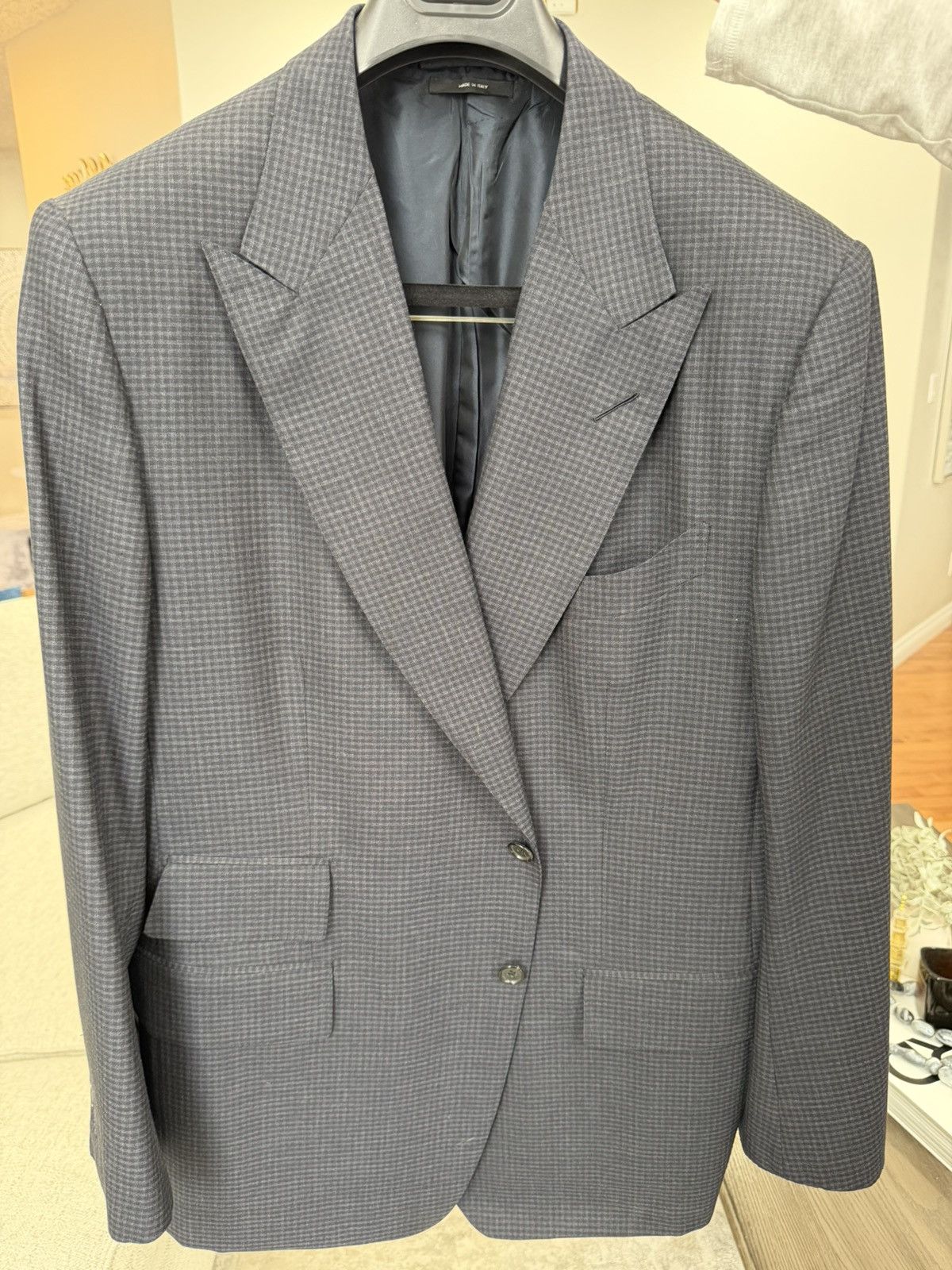 Tom Ford TOM FORD -navy/ grey Gingham Size 46R - 6 Thumbnail