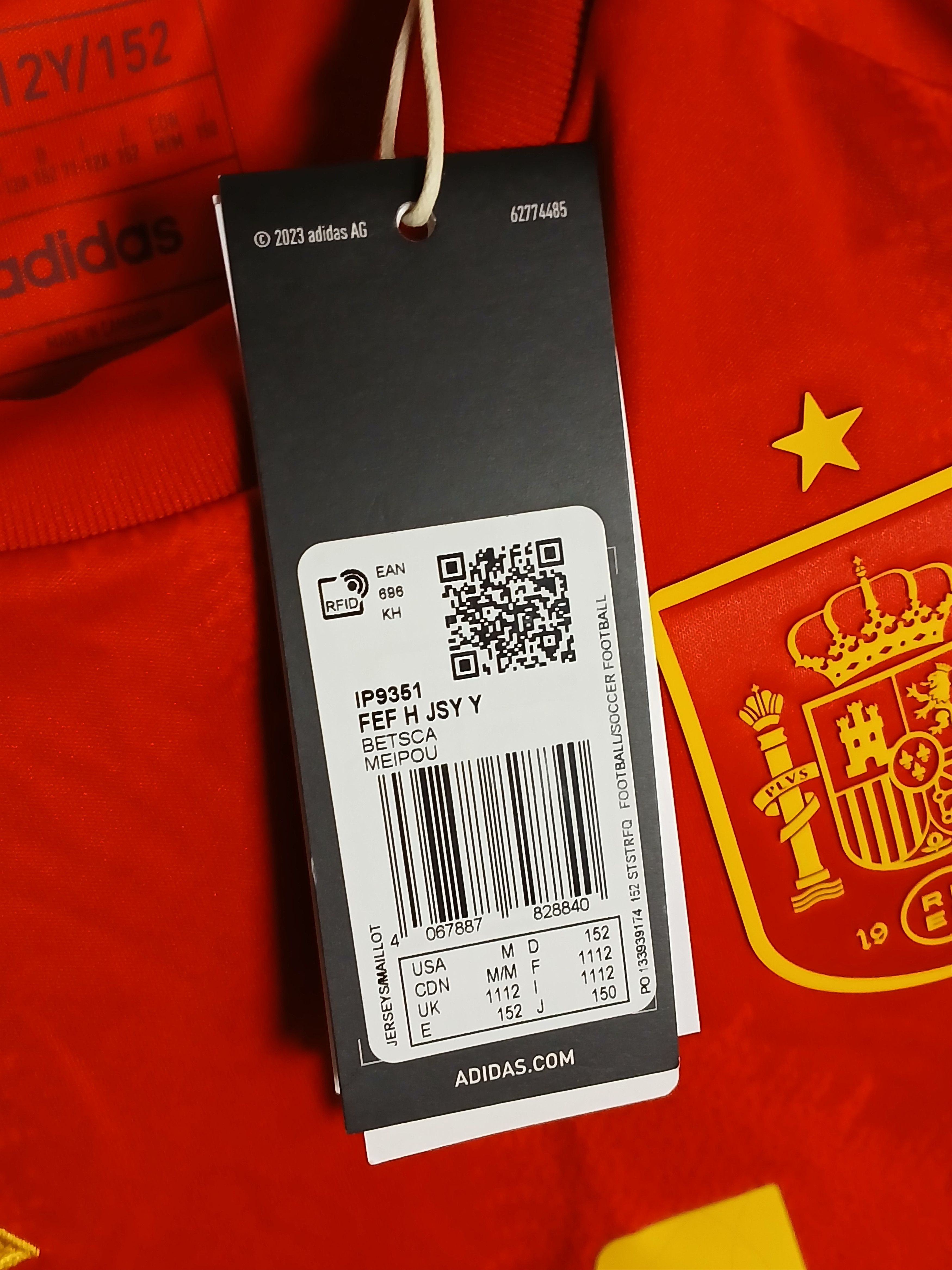 Adidas KIDS Spain National Football Team 24/25 Home Jersey T-Shirt Size US XS / EU 42 / 0 - 10 Thumbnail