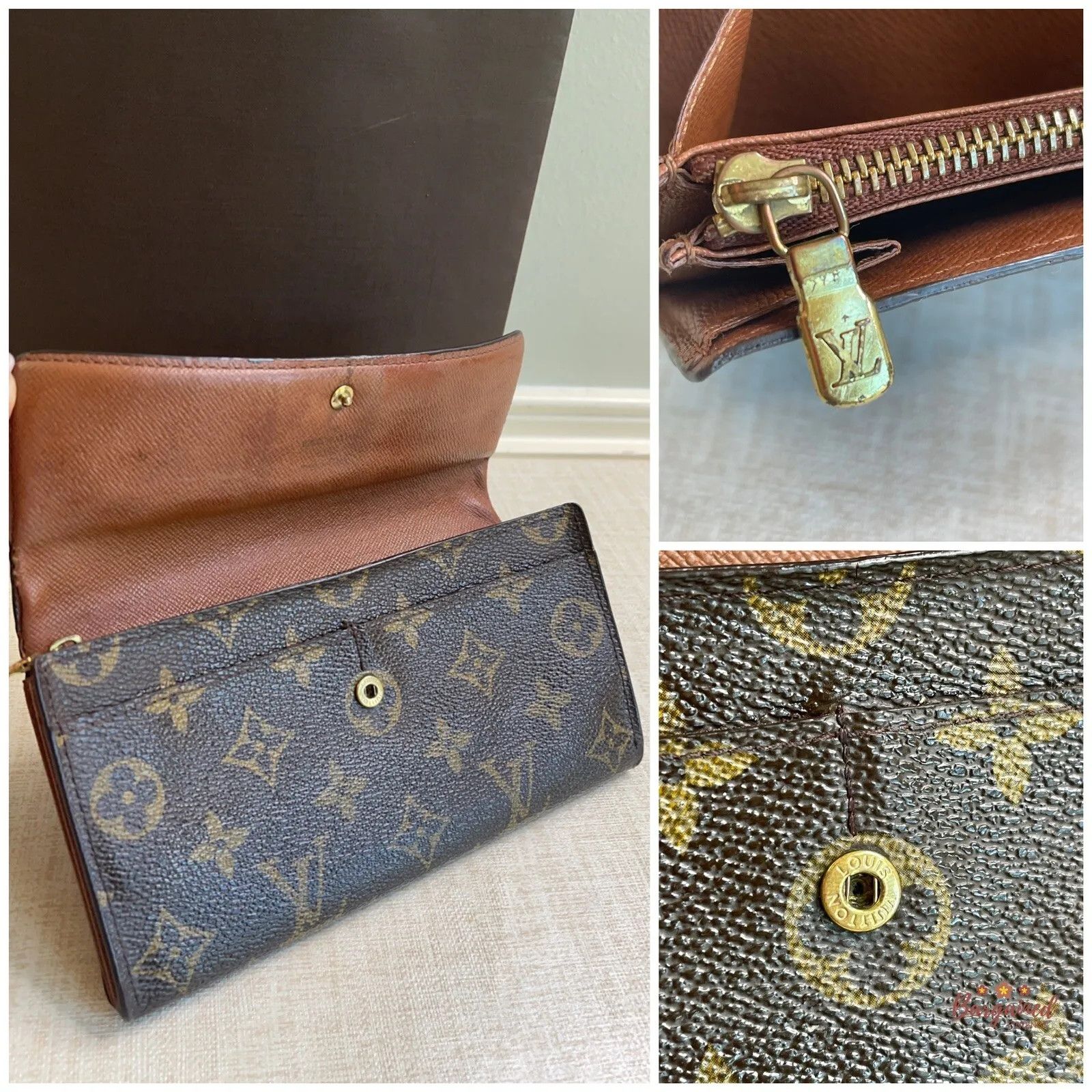 Louis Vuitton LOUIS VUITTON Vintage Brown Monogram Canvas Sarah Wallet Size ONE SIZE - 8 Thumbnail