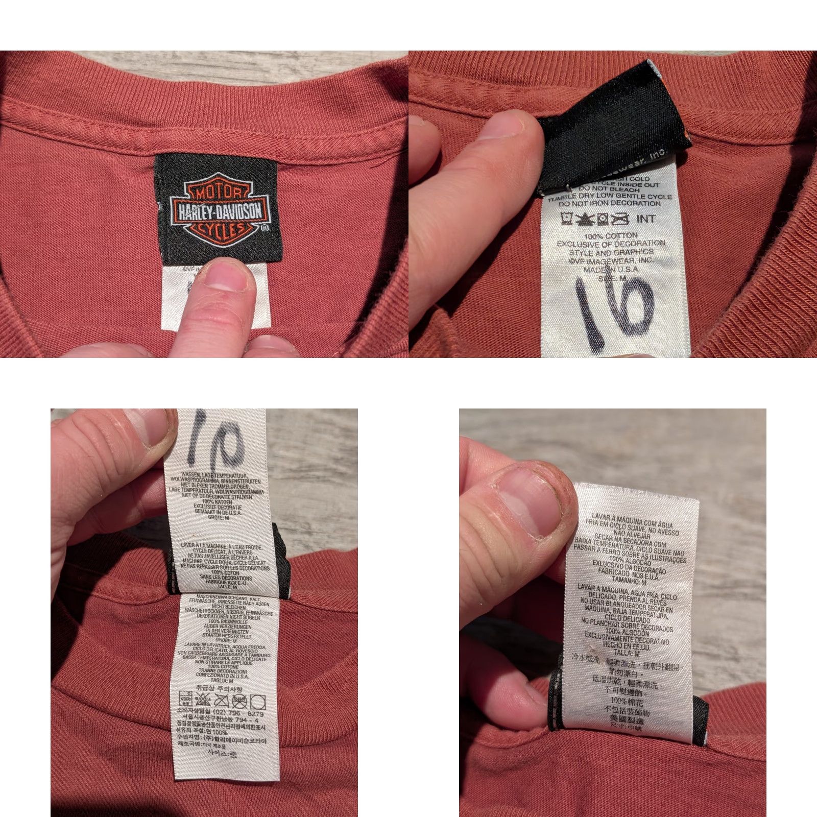 Harley Davidson Harley-Davidson Tee Shirt Adult M Long Sleeve Black And Blue Ball 2010 USA Made T-Shirt Mens Womens Regular Size Medium Cotton 100% Size M / US 6-8 / IT 42-44 - 8 Thumbnail