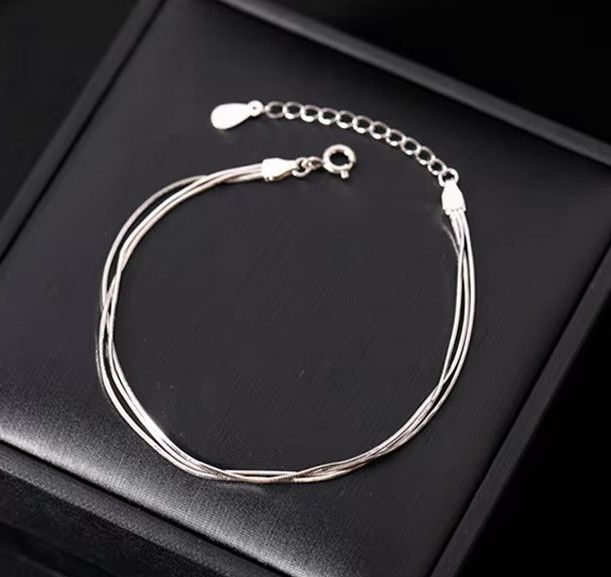 Vintage Three-Layer Silver Blade Bracelet Size ONE SIZE - 3 Thumbnail
