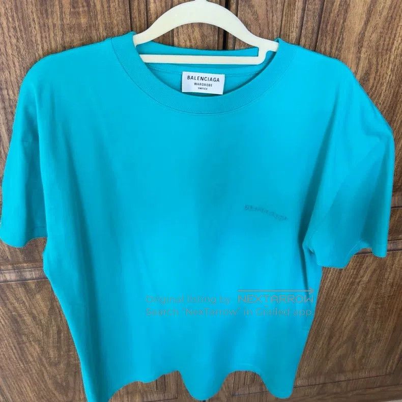 Balenciaga Balenciaga Mint Blue Short Sleeve T-shirt, M Size US M / EU 48-50 / 2 - 1 Thumbnail
