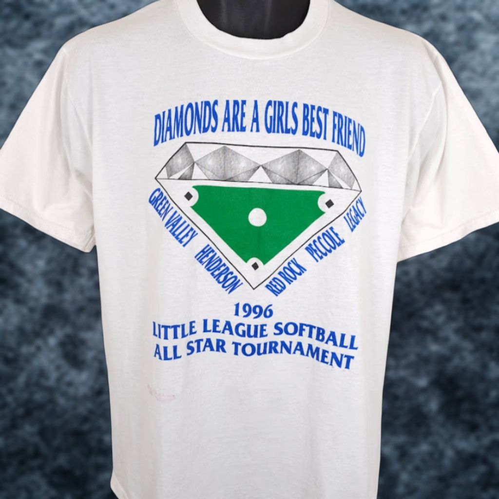 Jerzees VINTAGE Jerzees Softball T Shirt Mens Large White 90s Little League Las Vegas USA Size US L / EU 52-54 / 3 - 1 Thumbnail