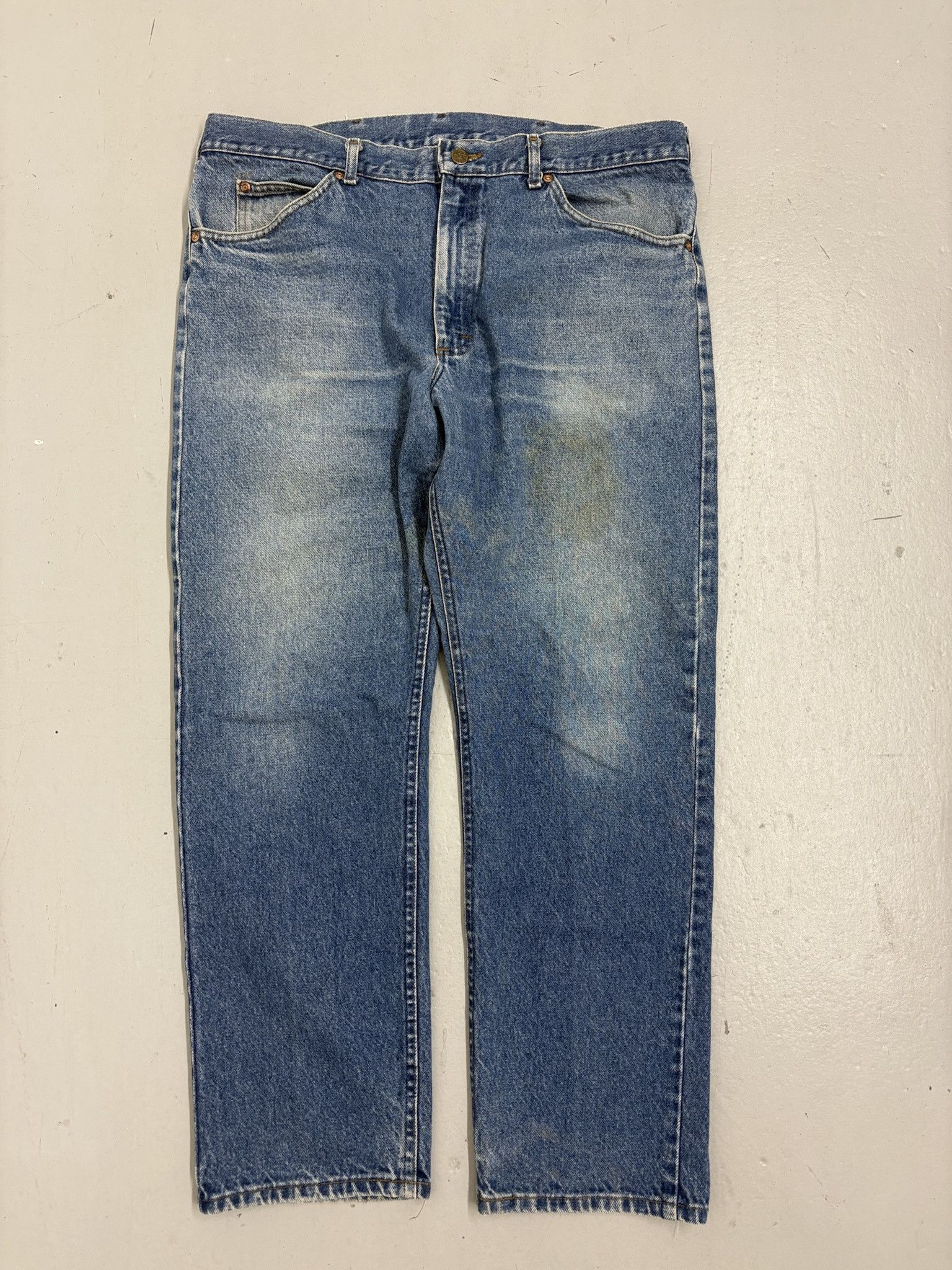 Vintage 90's Lee's Rider Bootcut Blank Blue Jeans Size 40x30