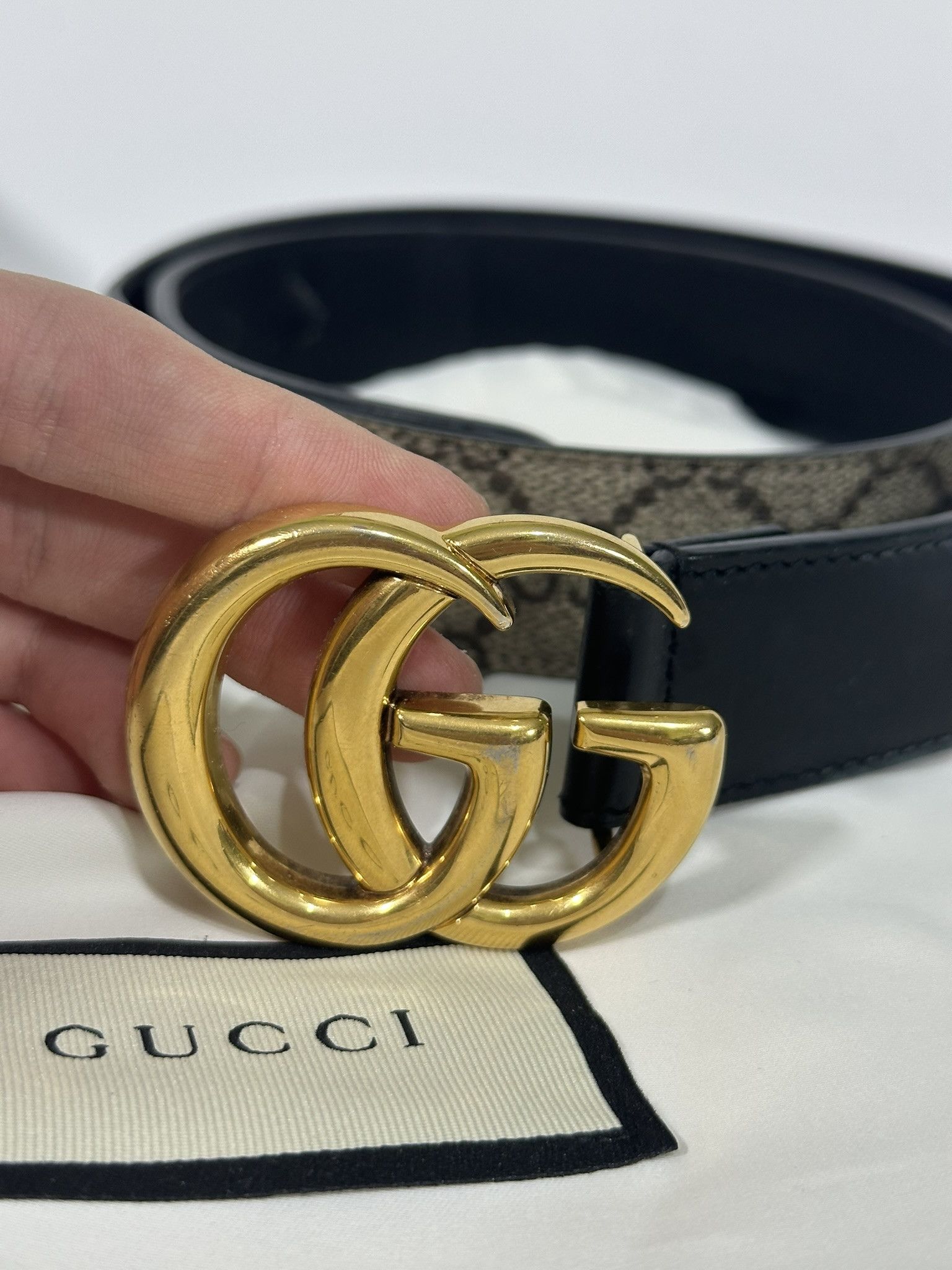 Gucci Gucci Belt Marmont Supreme GG Monogram Canvas Beige Size ONE SIZE - 4 Thumbnail
