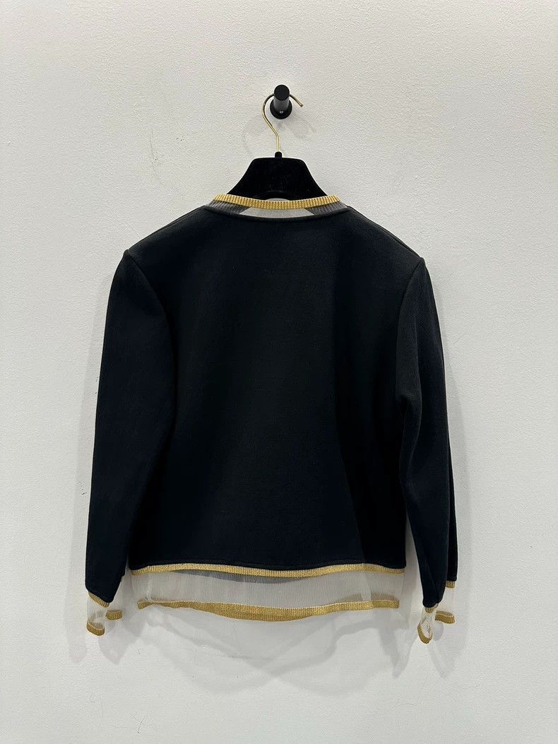 Fendi Fendi Black Gold Studded Sweatshirt for Women Size US M / EU 48-50 / 2 - 2 Thumbnail