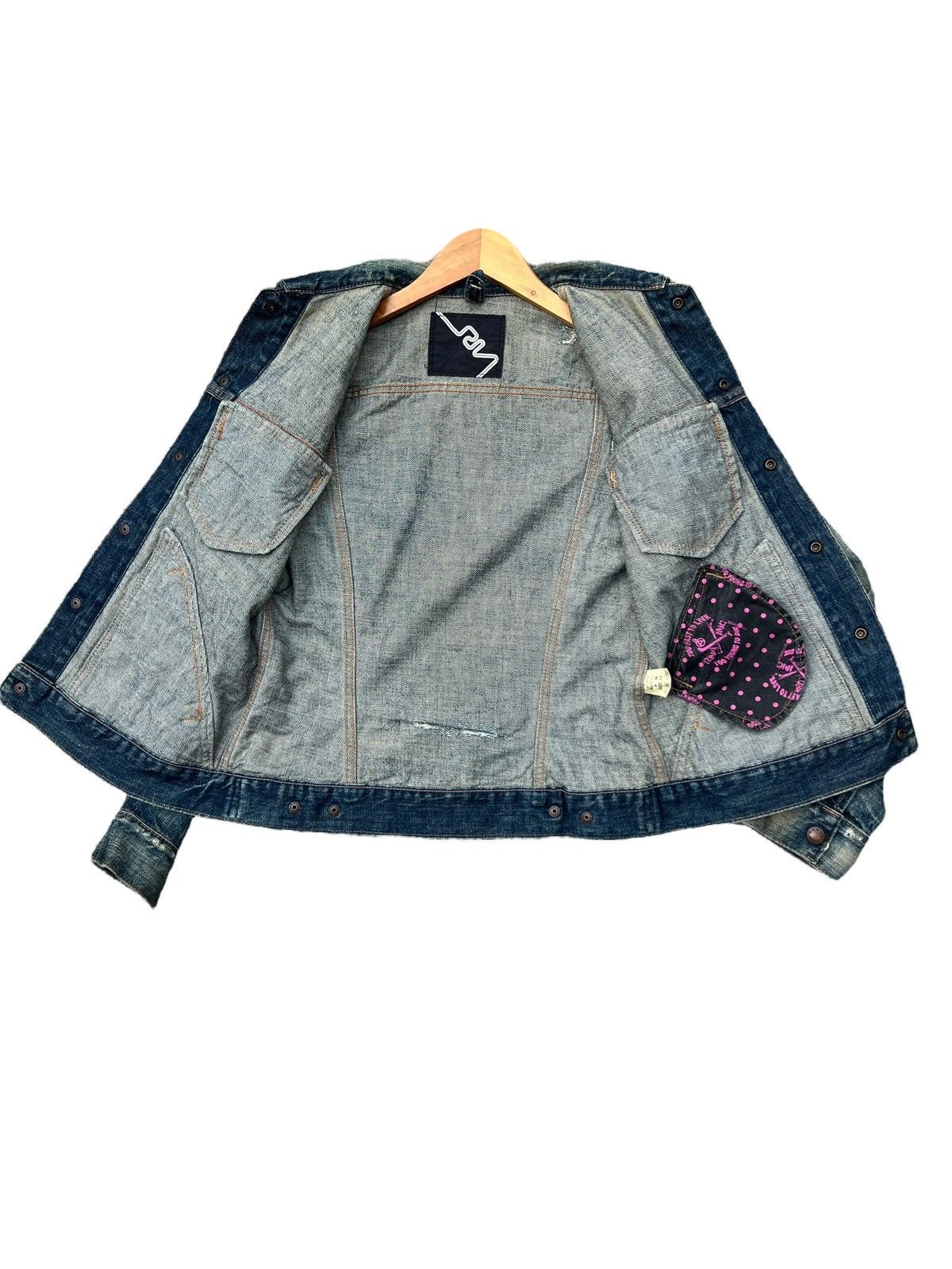 Japanese Brand RNA Japan Distressed Mudwash Denim Jacket Size S / US 4 / IT 40 - 3 Thumbnail