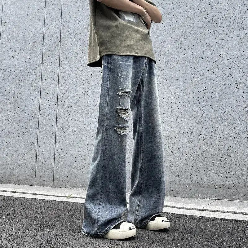 Japanese Brand Retro loose straight leg wide leg jeans Size US 32 / EU 48 - 5 Thumbnail