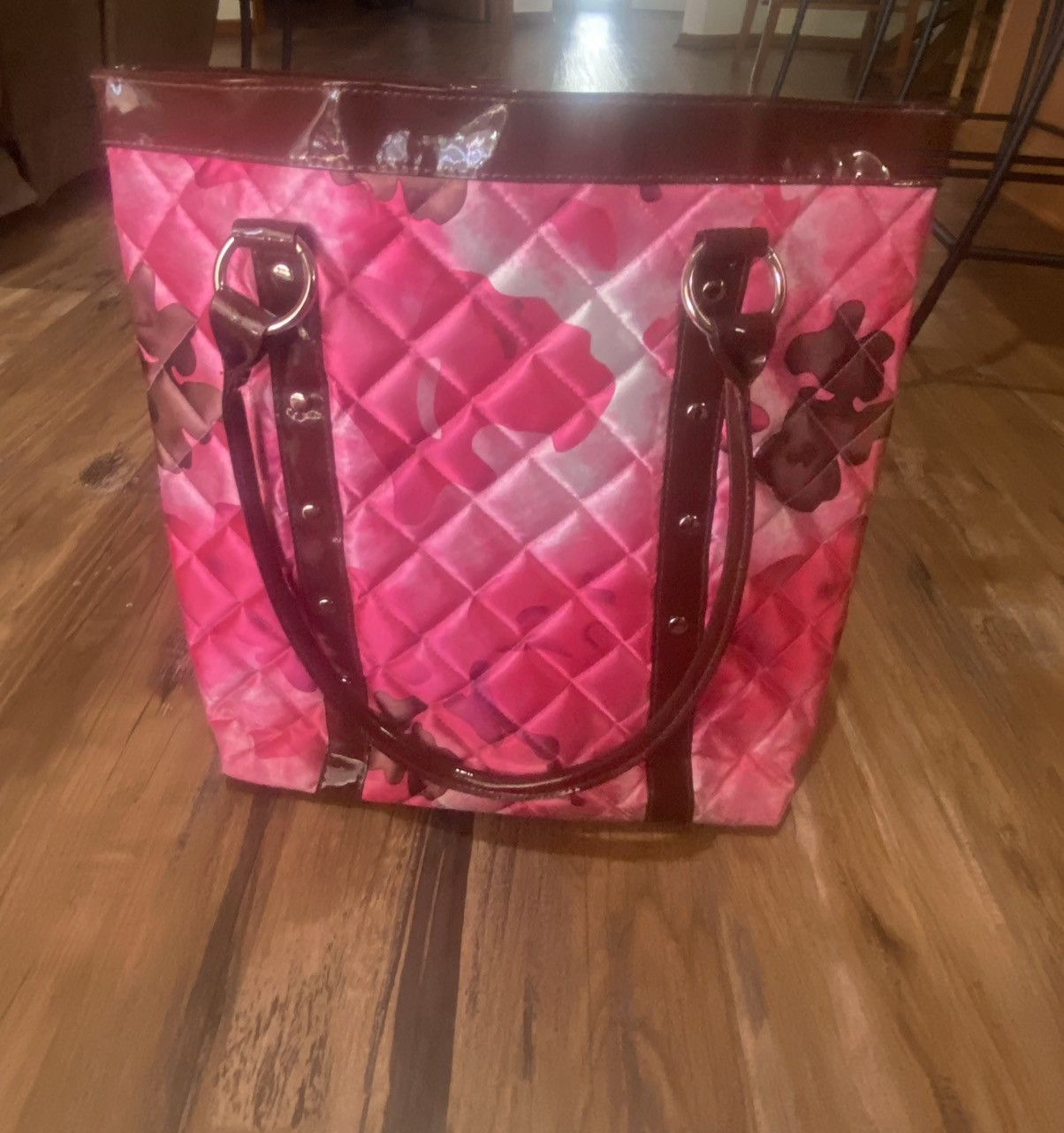 Vintage Discontinued Y2K pink and brown vintage tote bag! 🩷🤎 Size ONE SIZE - 3 Thumbnail