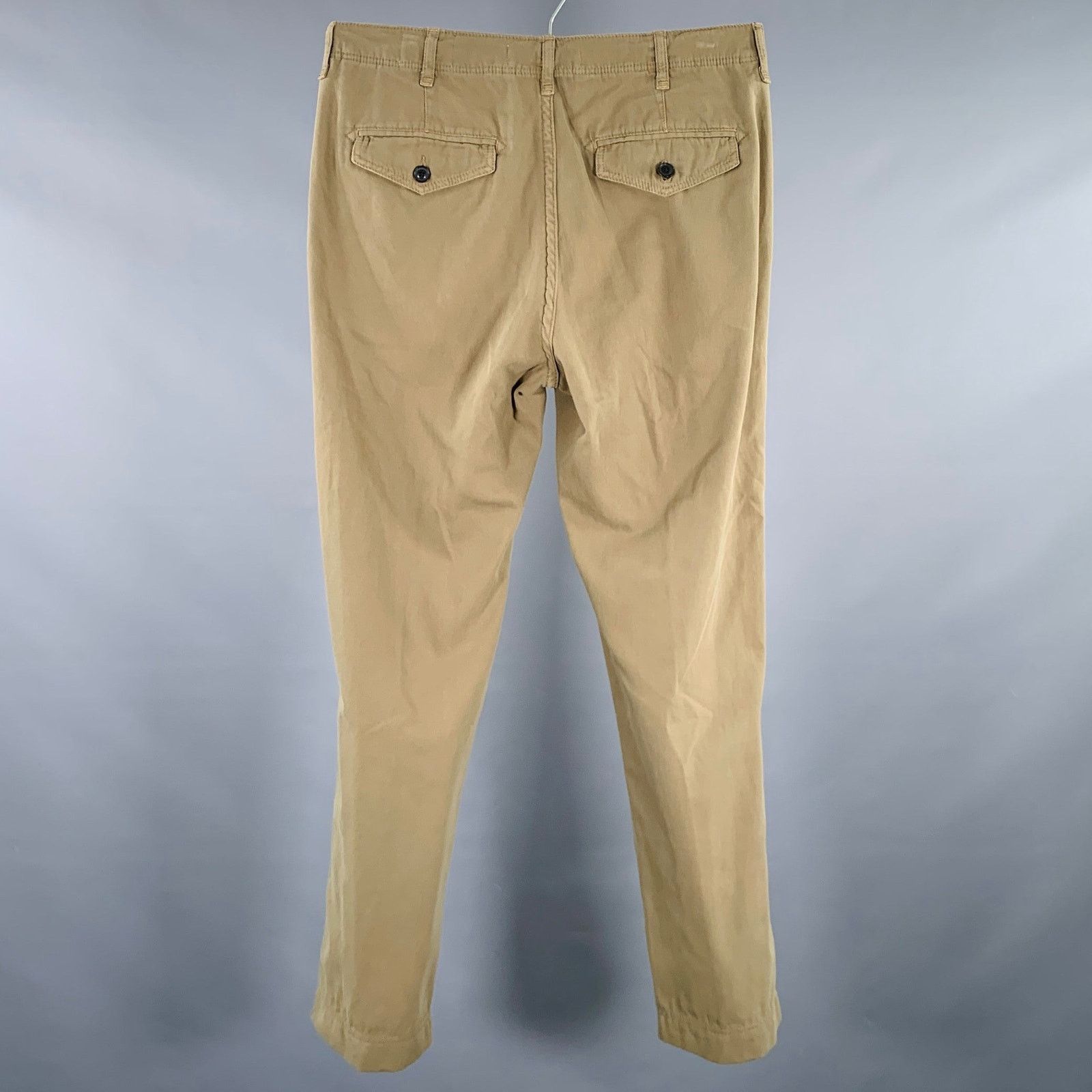 Billy Reid Size 29 Green Olive Cotton Flat Front Casual Pants Size US 29 - 2 Thumbnail
