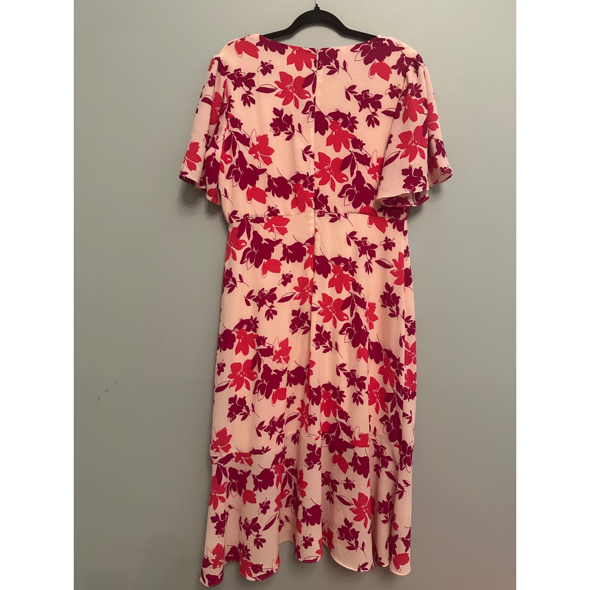Liz Claiborne Liz Clairbone Floral Midi Trumpet Dress Pink Size 14 Size XL / US 12-14 / IT 48-50 - 5 Thumbnail