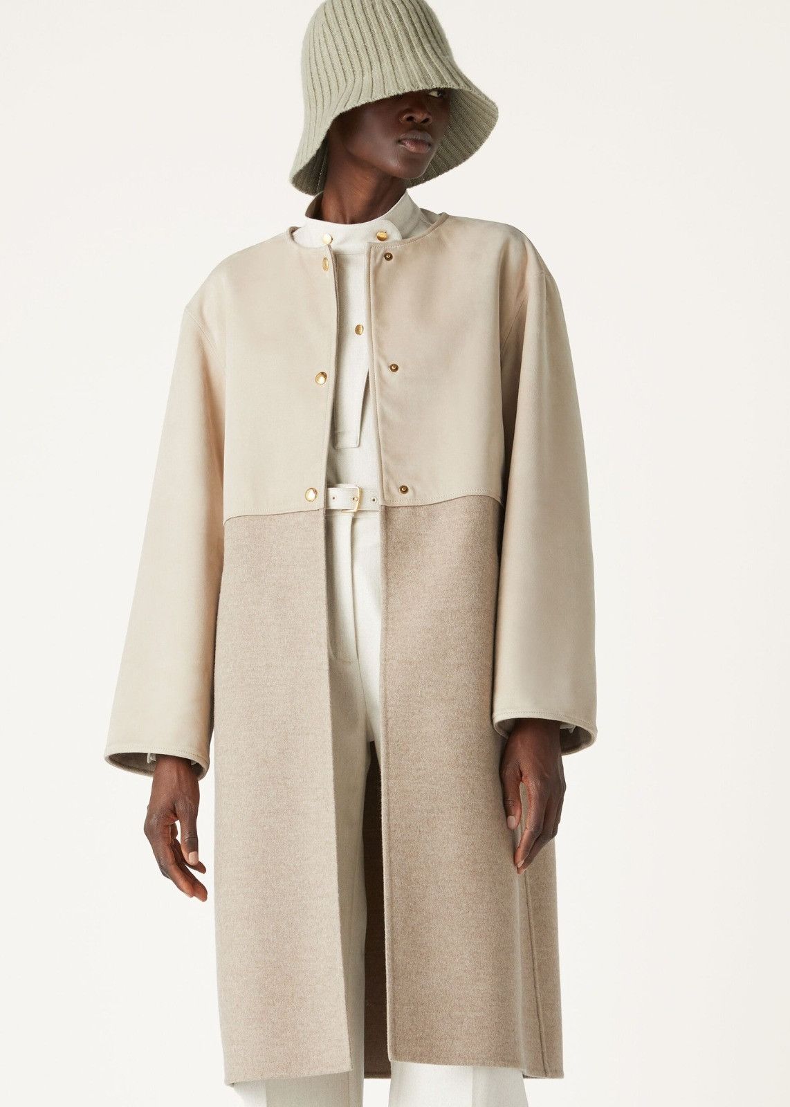 Loro Piana o1srvl11e0126 FAN6203 Hanlin Sb Coat in Beige Size S / US 4 / IT 40 - 4 Thumbnail