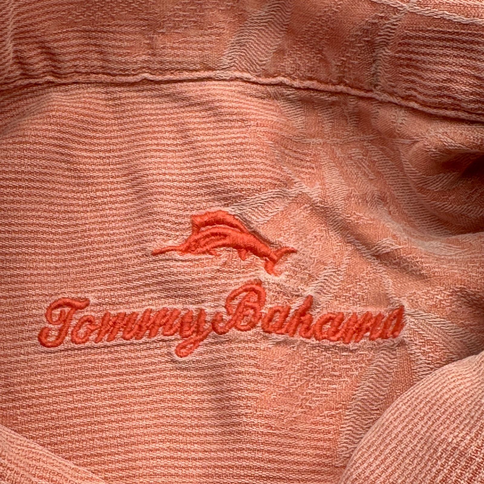 Tommy Bahama Tommy Bahama Silk Button Up Shirt XL Short Sleeve Orange Size US XL / EU 56 / 4 - 11 Thumbnail
