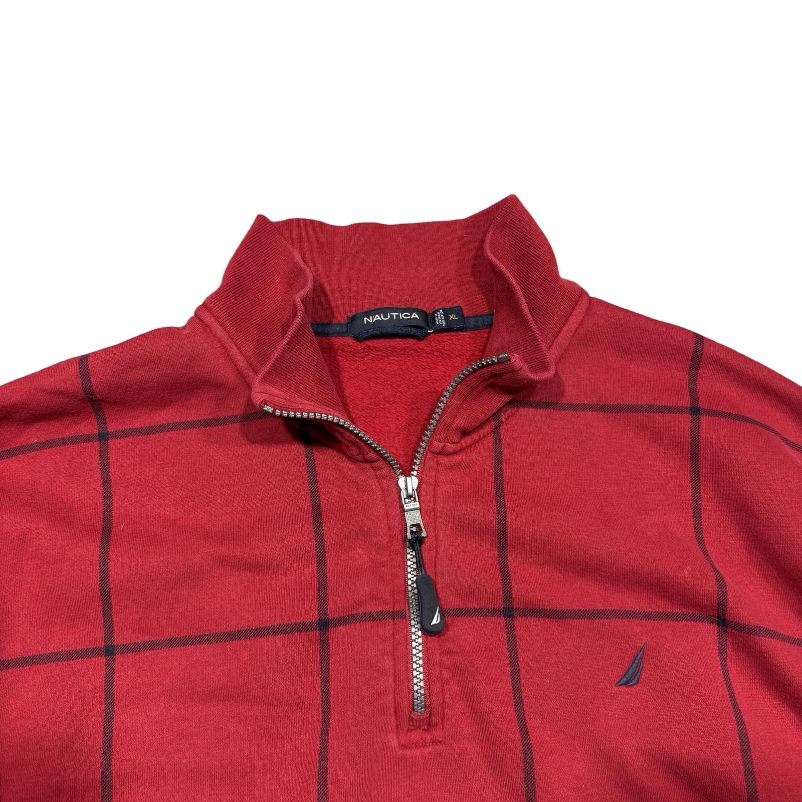 Nautica Nautica Red Quarter-Zip Henley Pullover Sweater Size US XL / EU 56 / 4 - 2 Thumbnail