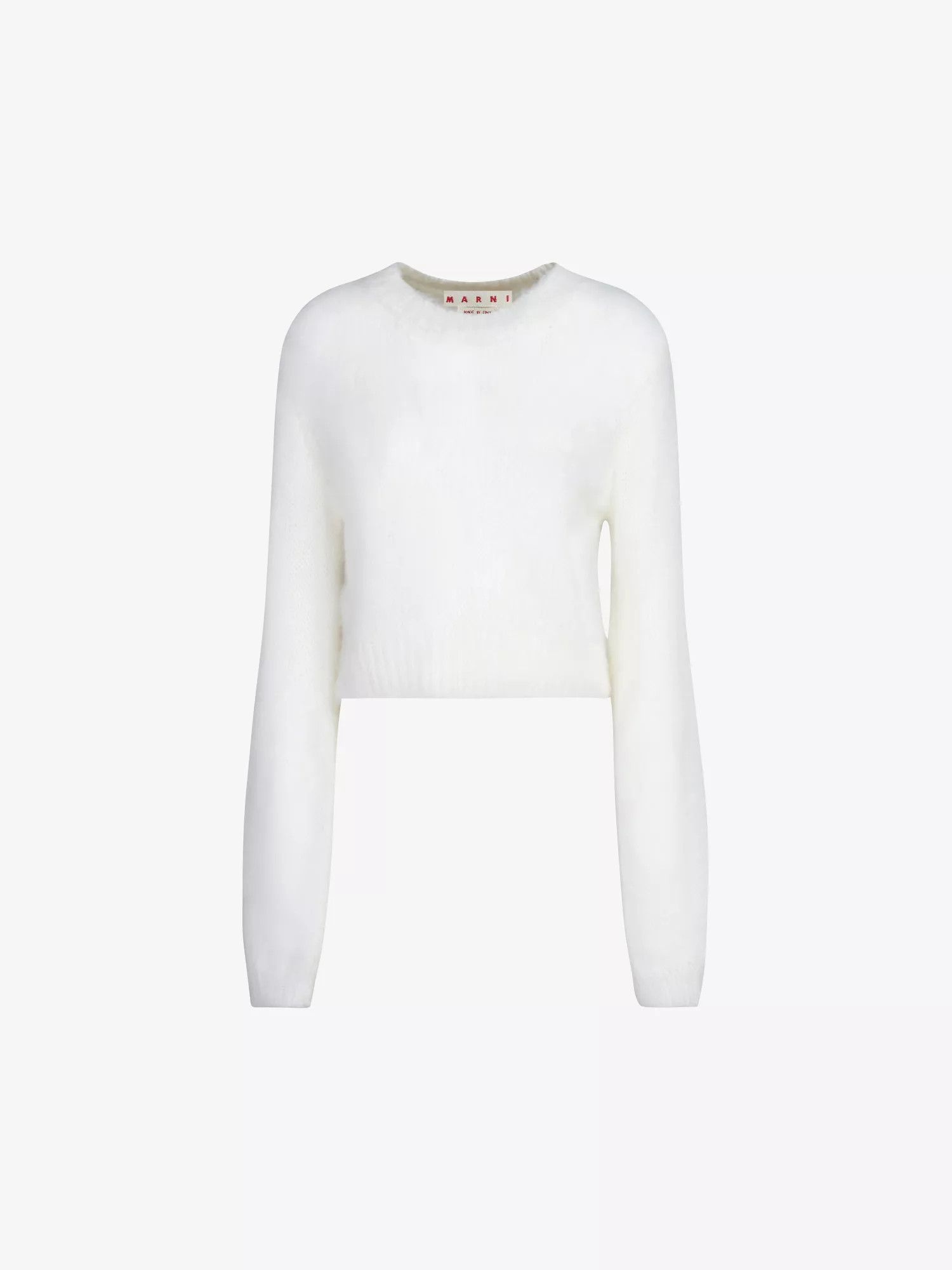 o1w1db10824 Brushed Round-neckline Sweater in White