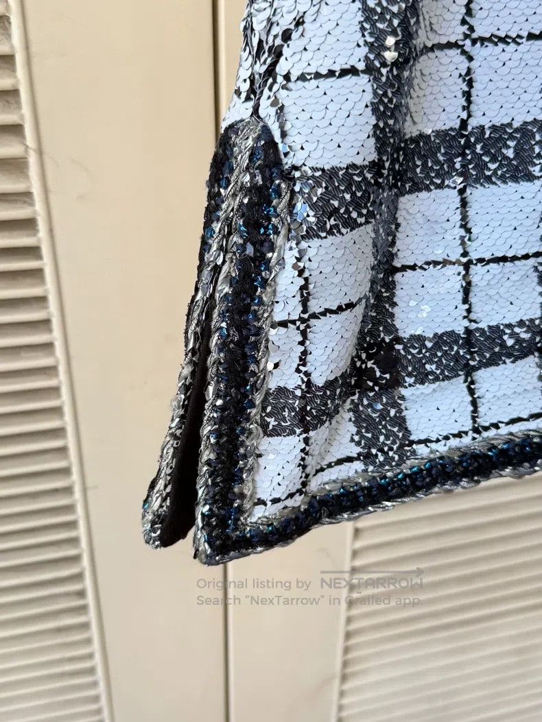 Chanel Chanel Black and white plaid sequin jacket Size S / US 4 / IT 40 - 6 Thumbnail