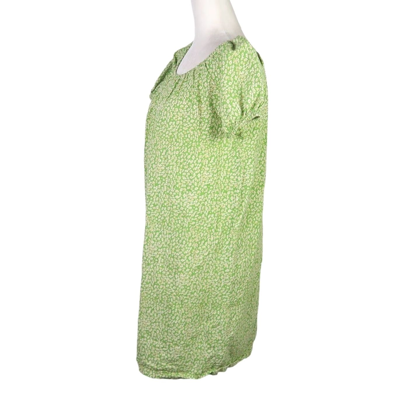 Vintage VINTAGE 70s green and yellow calico floral mini dress S Size S / US 4 / IT 40 - 3 Thumbnail