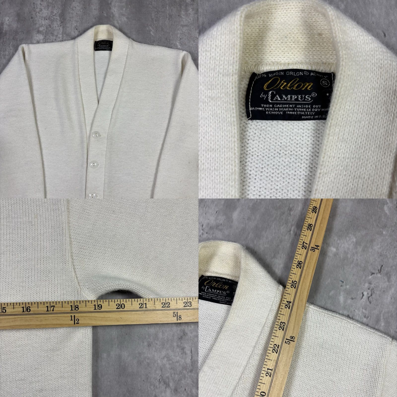 Vintage VINTAGE Campus White Cardigan Sweater Mens size S Acrylic Preppy Size US S / EU 44-46 / 1 - 8 Thumbnail