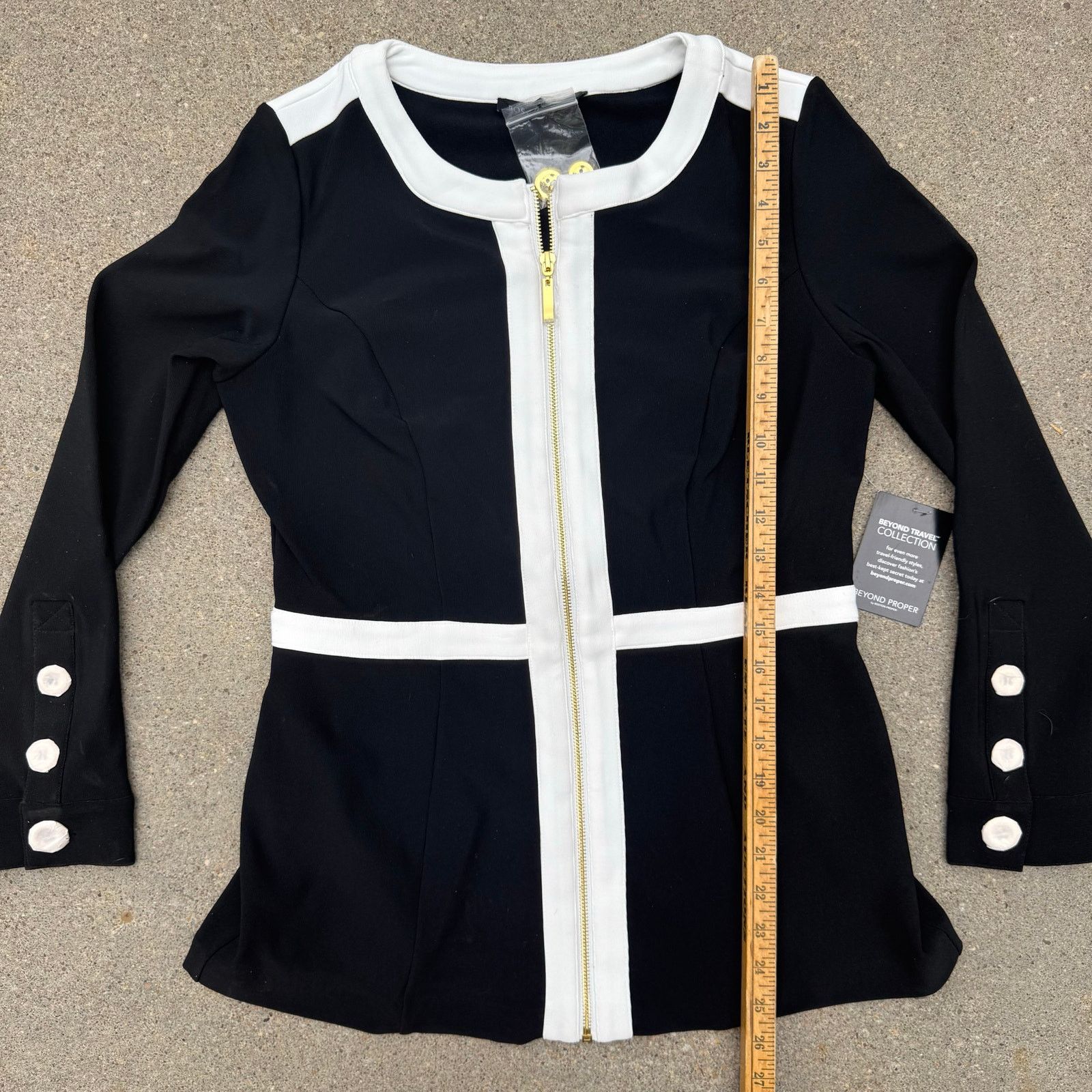 Boston Proper Boston Proper Beyond Travel Color Block Black White Jacket S Size S / US 4 / IT 40 - 10 Thumbnail