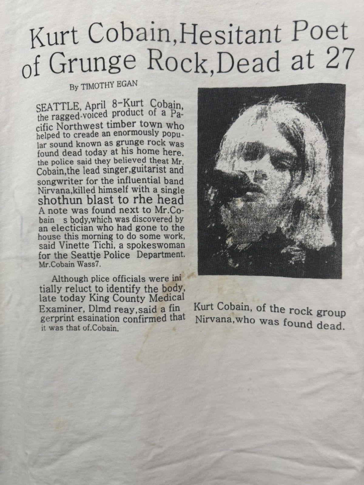 Other Kurt Cobain Grunger Band Nirvana Poet T shirt Size US XL / EU 56 / 4 - 2 Thumbnail