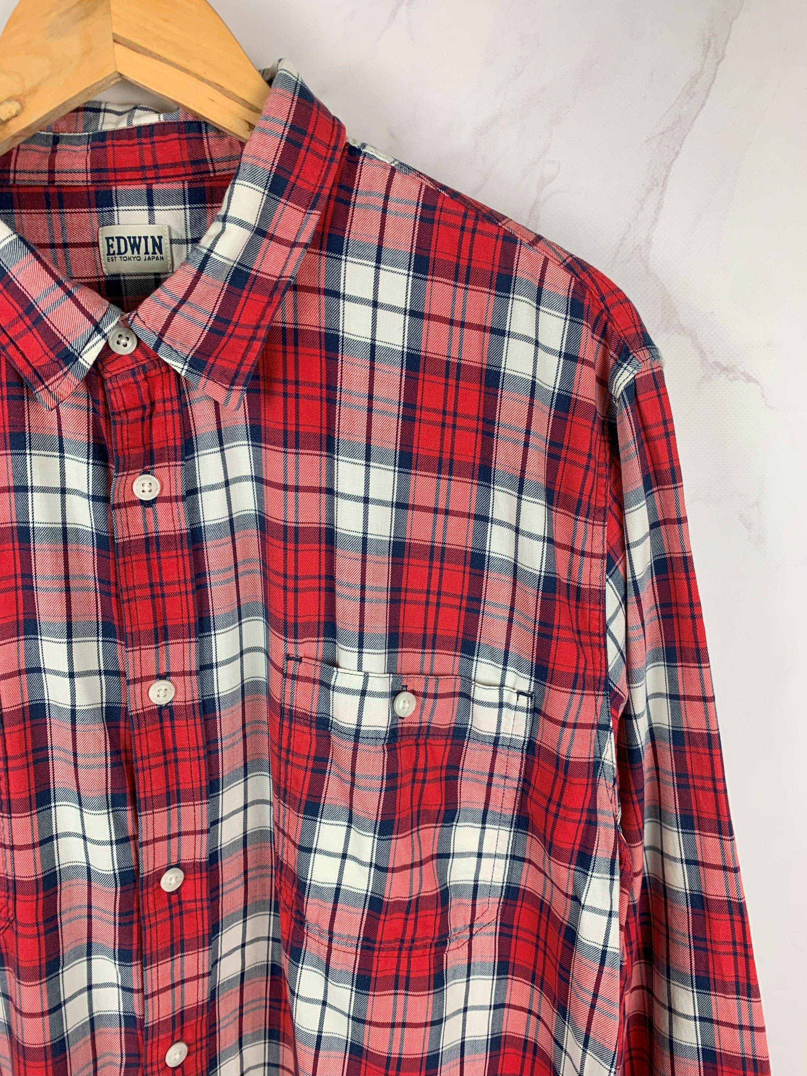 Edwin Edwin Streetwear Button Labour Shirt Checked Size XL Size US XL / EU 56 / 4 - 3 Thumbnail