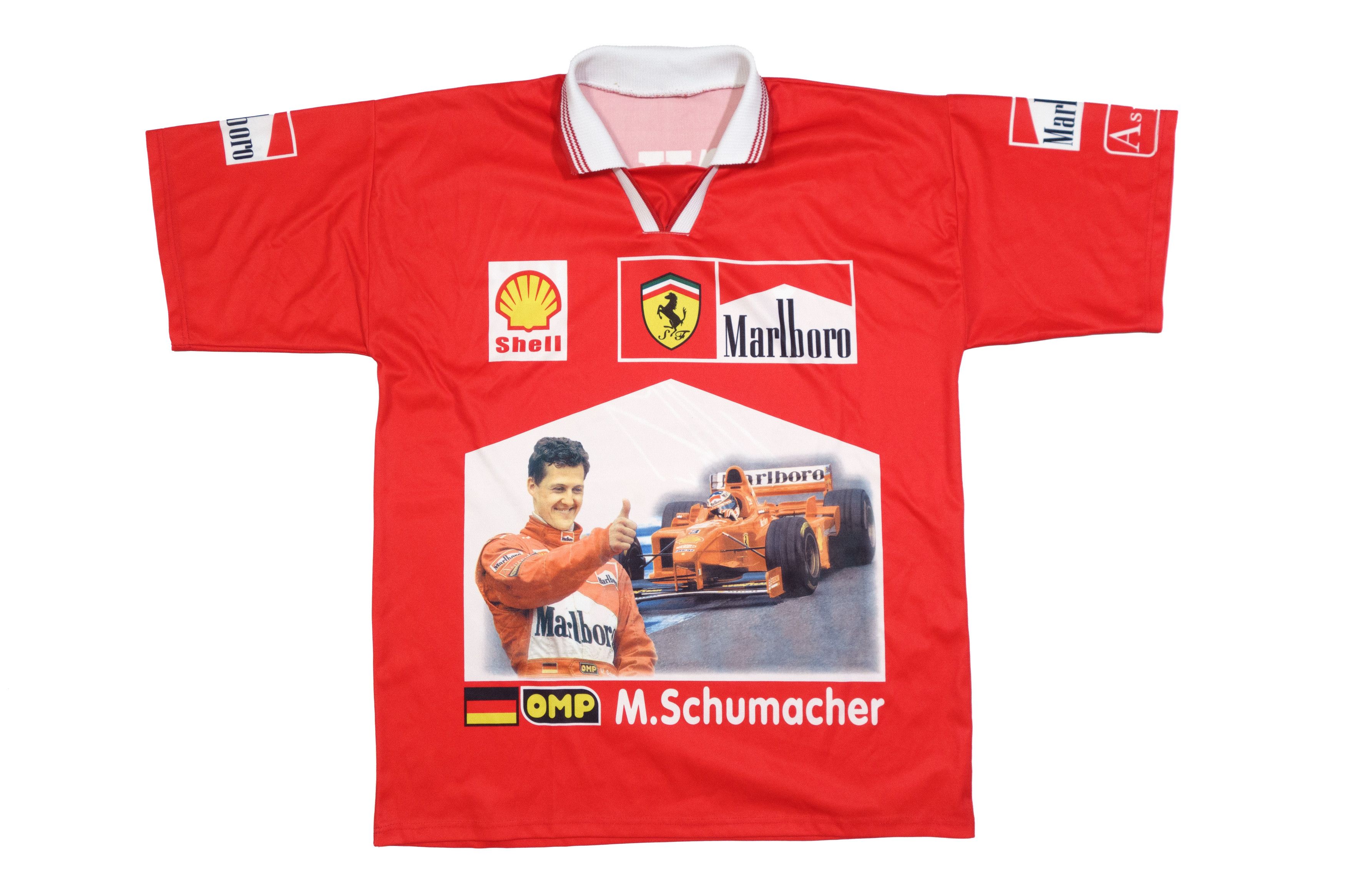 Ferrari 90S Michael Schumacher Big Logo Jersey Vintage Size US XL / EU 56 / 4 - 1 Thumbnail