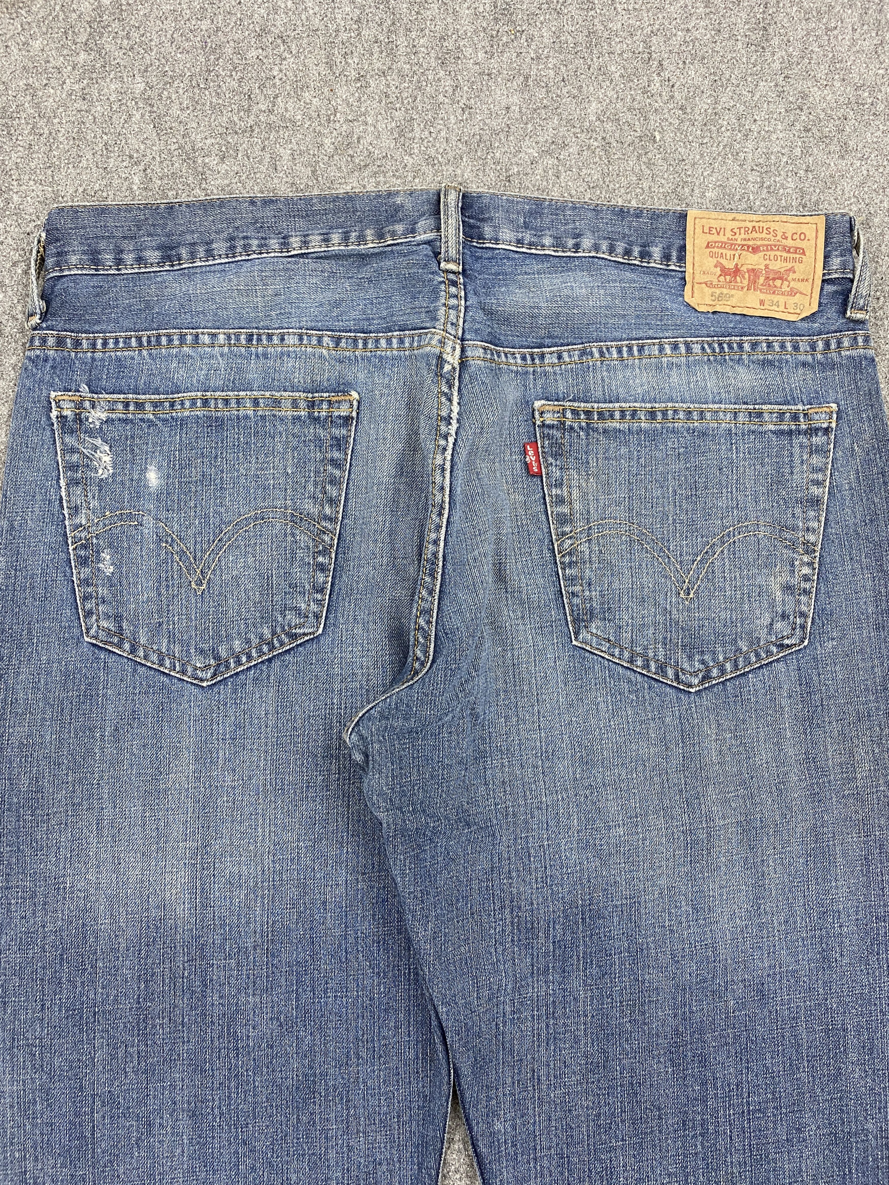 Levi's × Vintage Vintage Levis 569 Loose Straight Cut Distressed Jeans Size US 36 / EU 52 - 4 Thumbnail