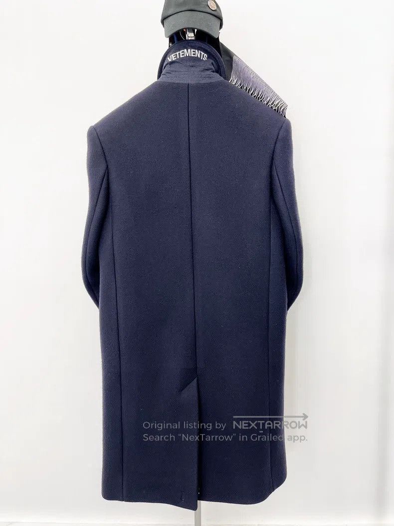 Vetements Vetements Navy Blue Wool Collar Embroidered Logo Coat Jack Size US S / EU 44-46 / 1 - 2 Thumbnail