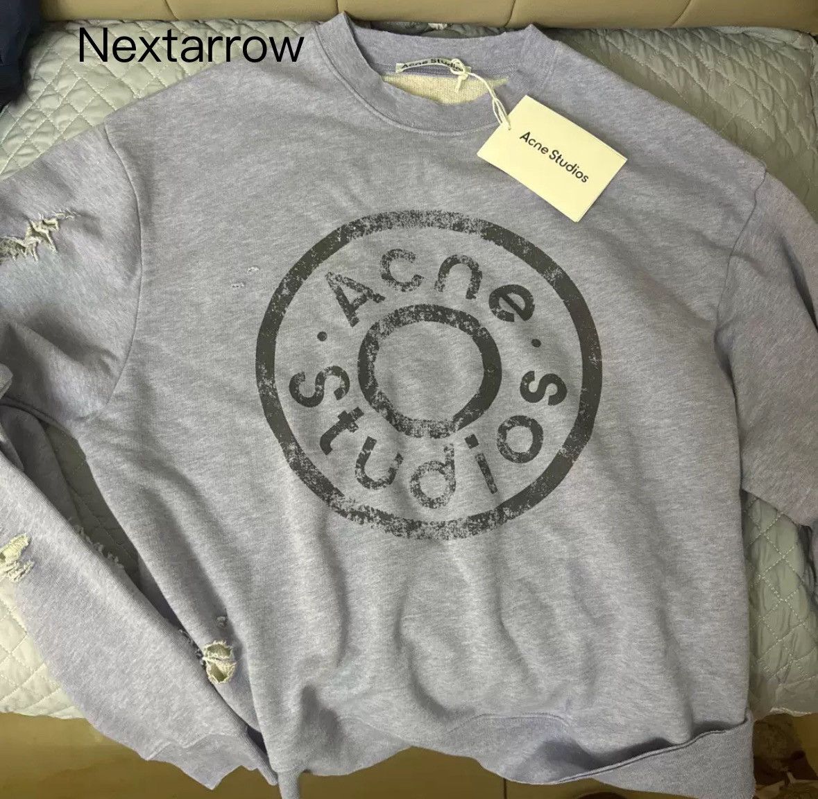 Acne Studios Acne studios Blue-gray ripped hoodie Size US XS / EU 42 / 0 - 1 Thumbnail