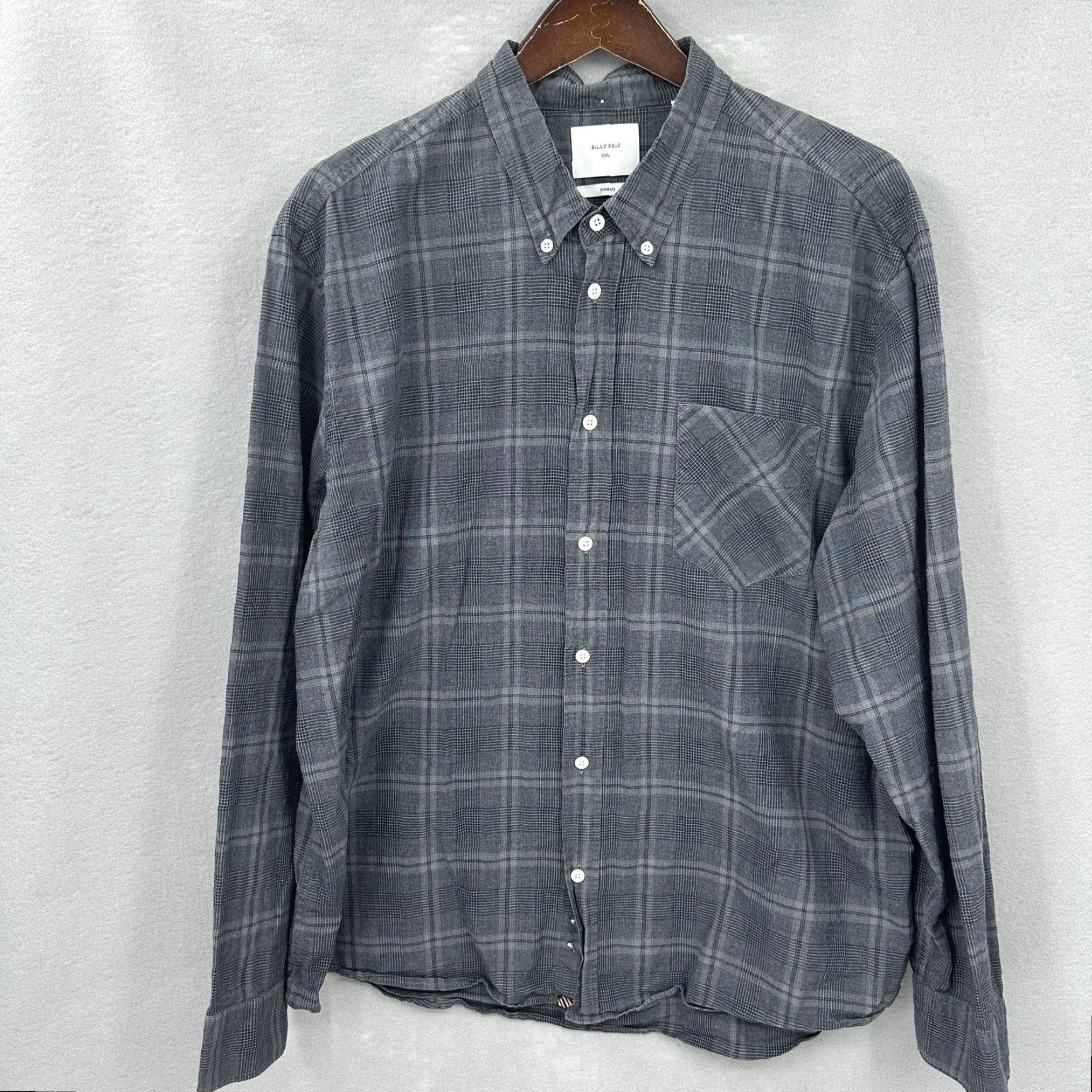 Billy Reid Billy Reid Shirt Mens XXL Gray Black Plaid Standard Cut Button-Up Gorpcore Norm Dad Size US XXL / EU 58 / 5 - 2 Thumbnail