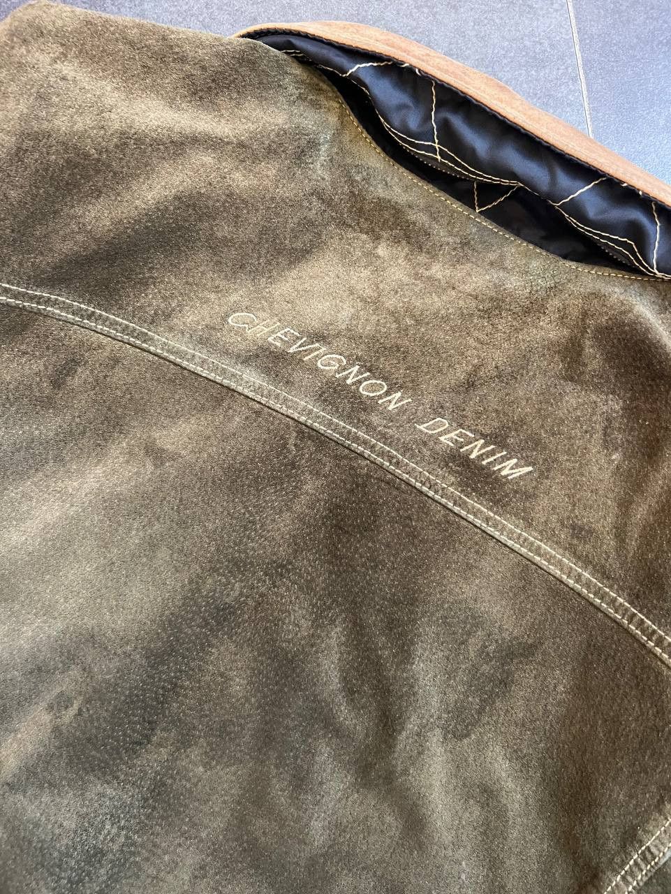 Chevignon Chevignon Green Heavy Flying Leather suede Jacket Size US XL / EU 56 / 4 - 7 Thumbnail