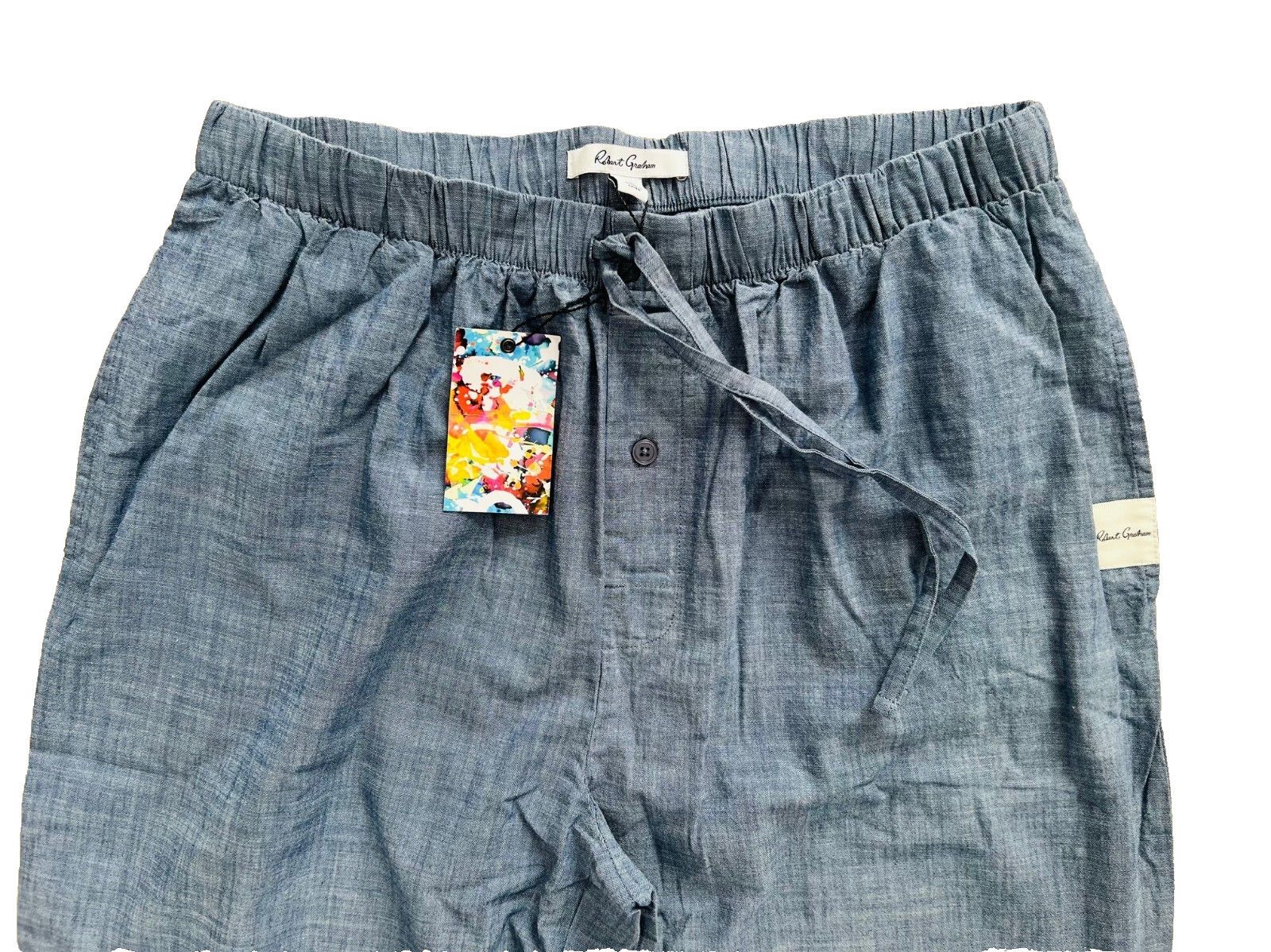 Robert Graham Robert Graham Loungewear Pyjama Pants Chambray Blue ( L ) Size US 34 / EU 50 - 3 Thumbnail